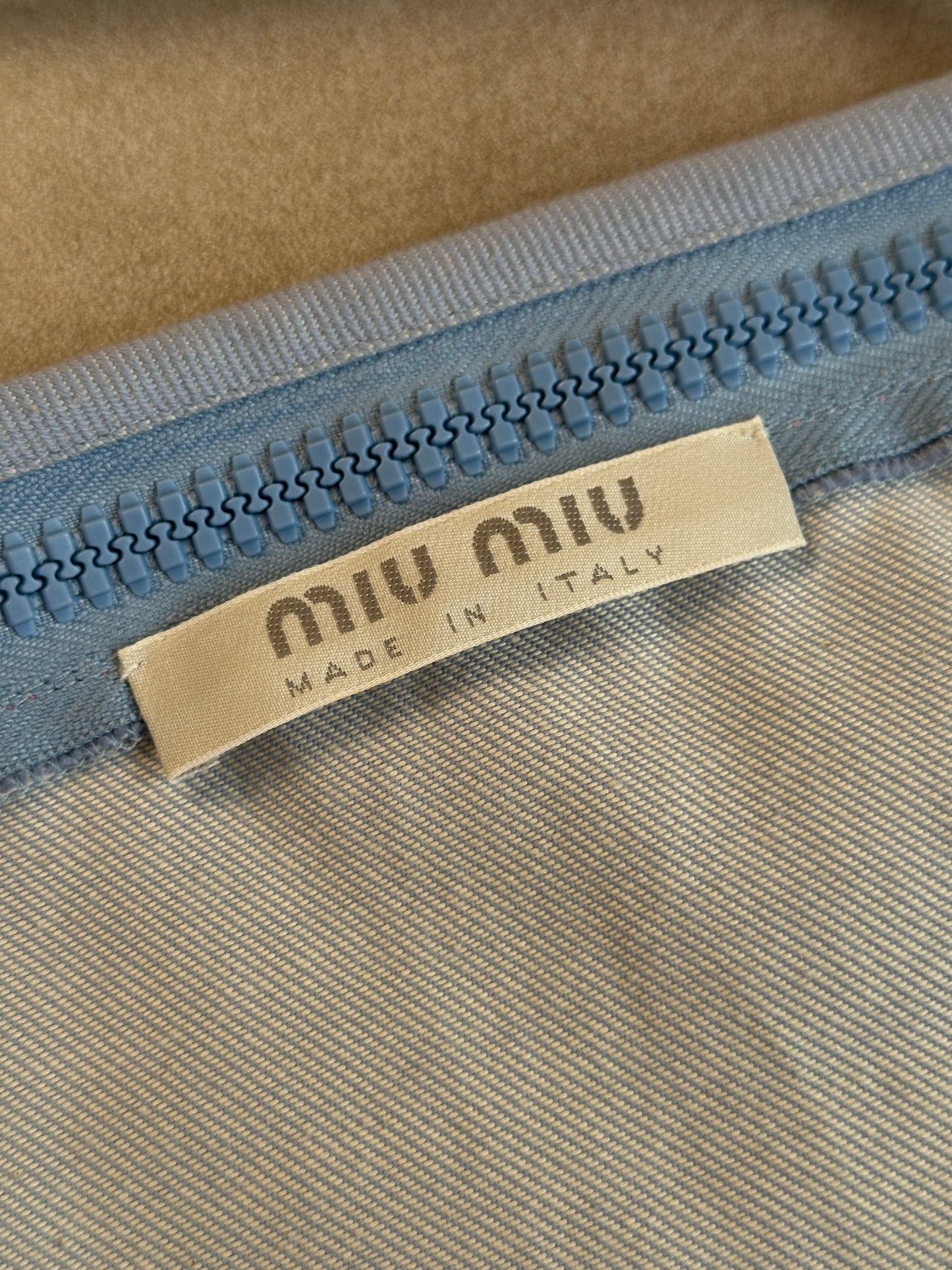 (rare) miu miu ss 2000 denim zip camisole