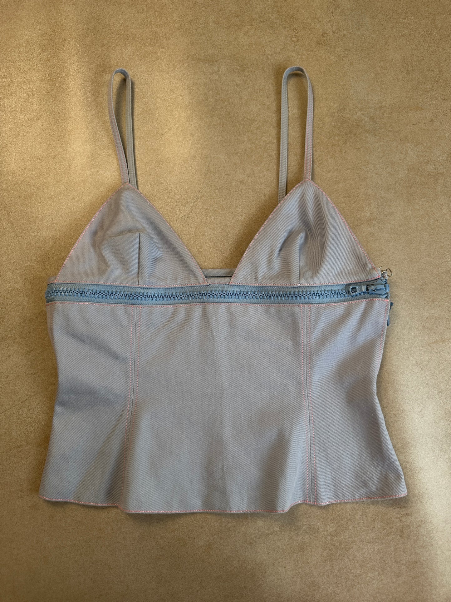 (rare) miu miu ss 2000 denim zip camisole