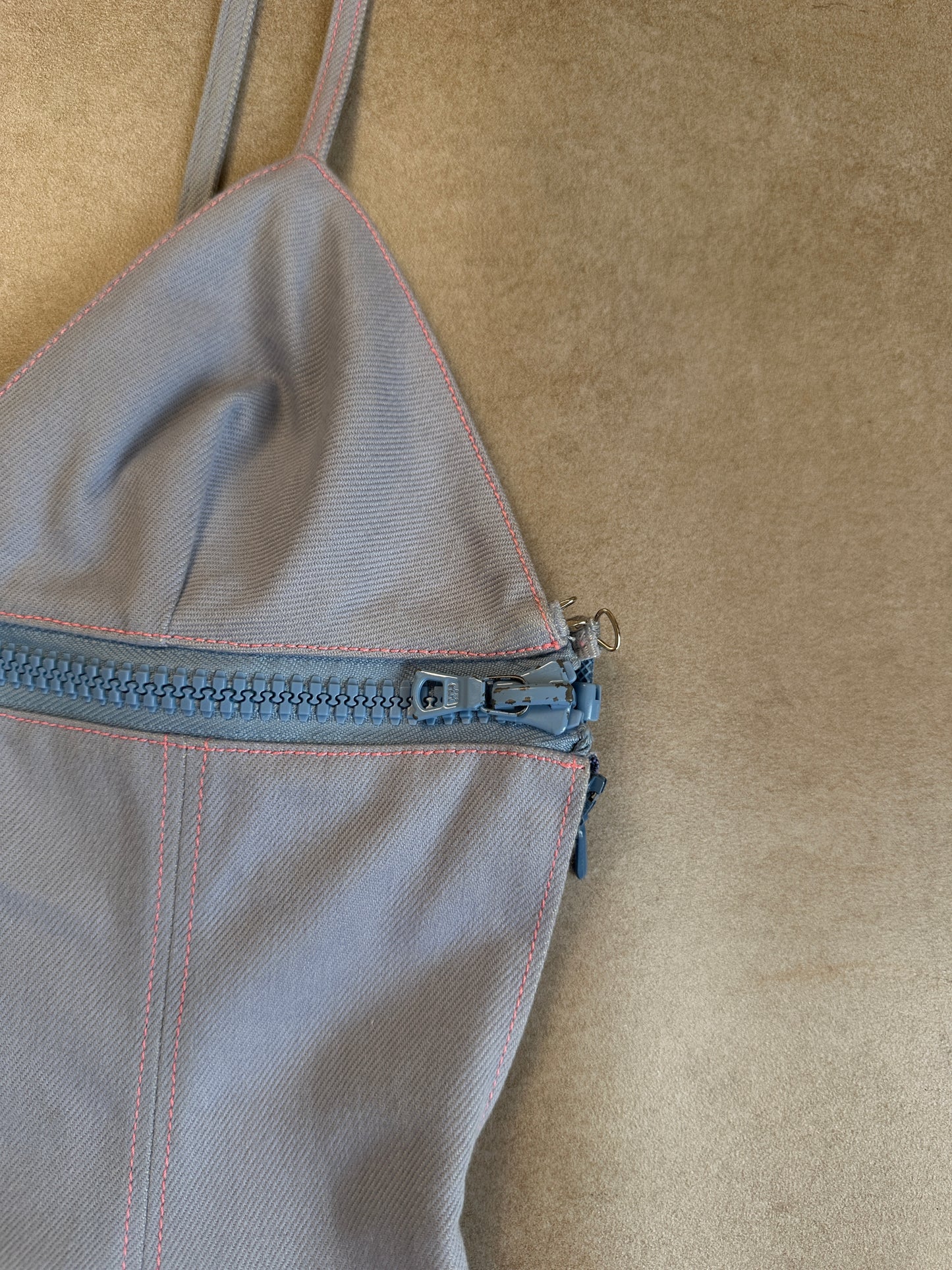 (rare) miu miu ss 2000 denim zip camisole