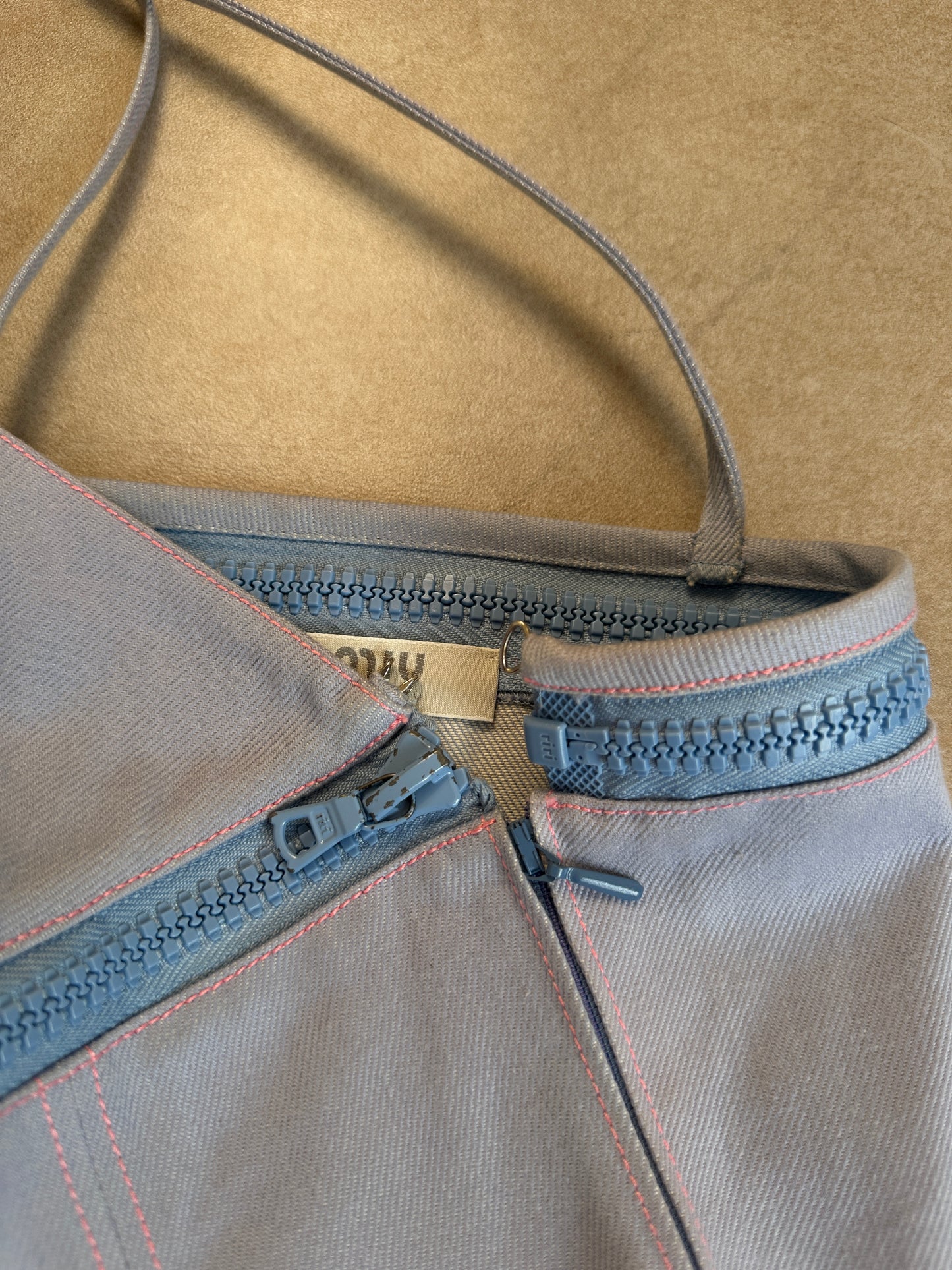 (rare) miu miu ss 2000 denim zip camisole