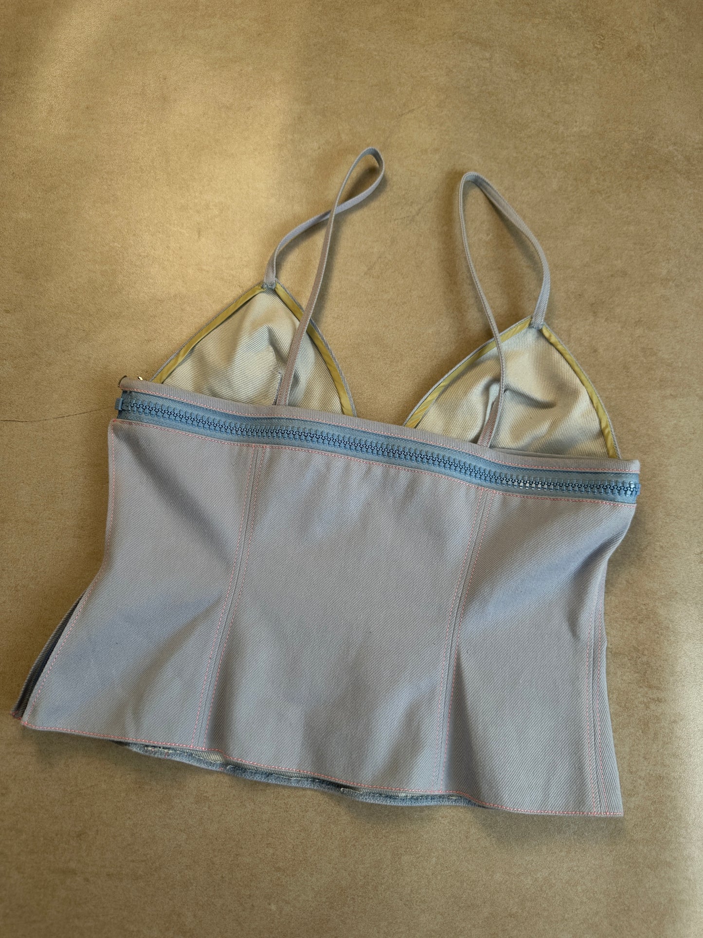 (rare) miu miu ss 2000 denim zip camisole