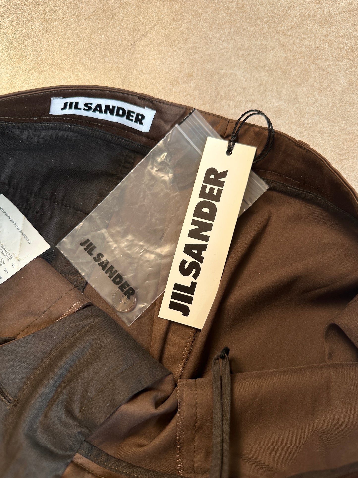 90s jil sander brown capri shorts