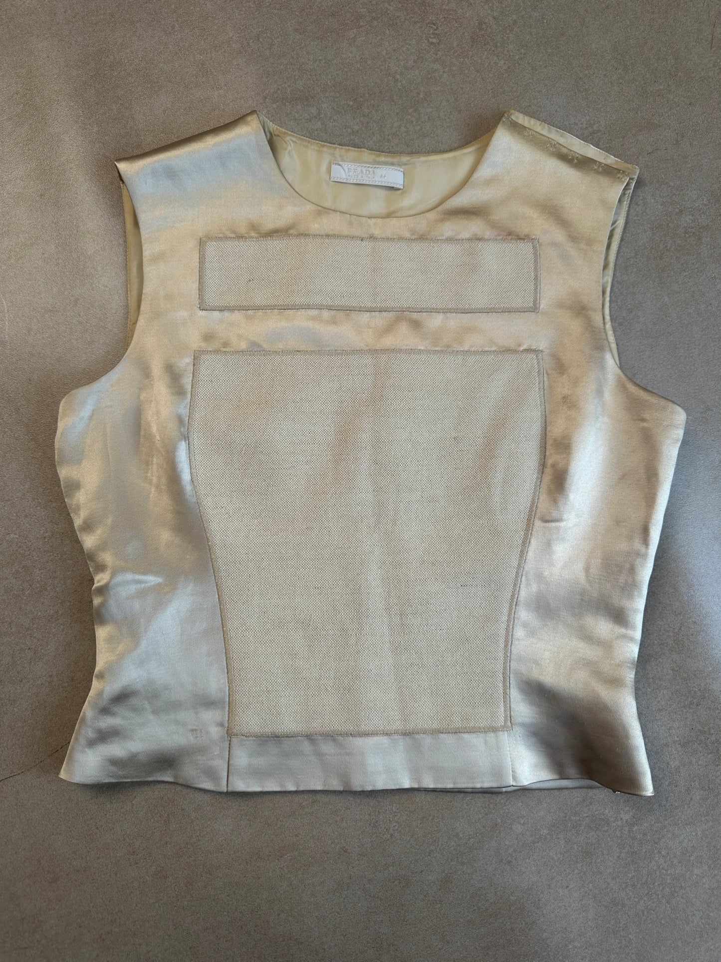 (rare) prada ss 1998 runway linen-silk blend vest