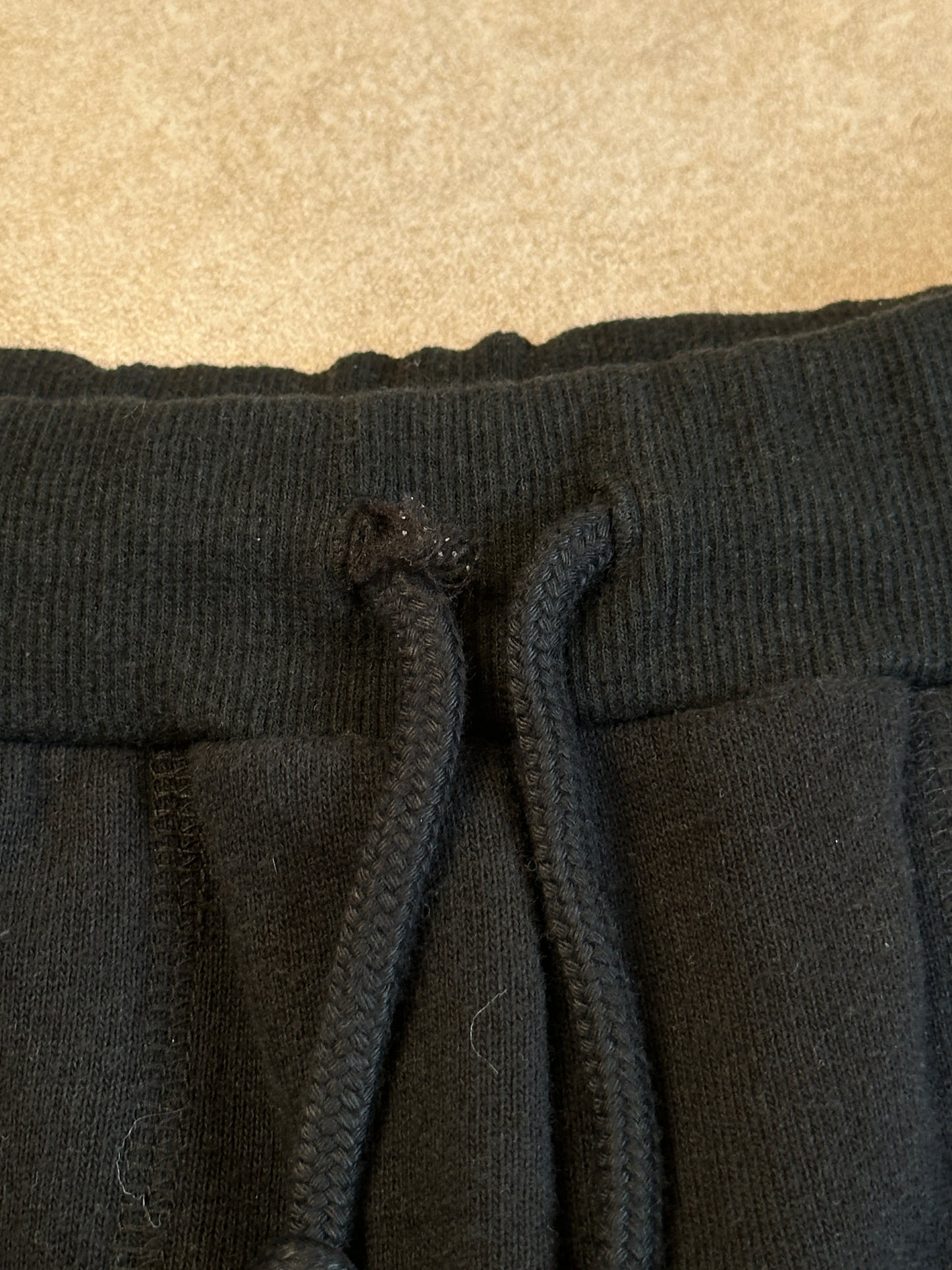 y’s by yohji yamamoto black sweatpants with ribbed hem