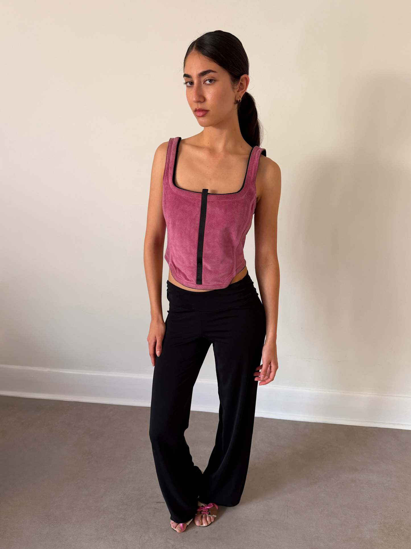 (permanent collection) prada fall winter 1999 suede corset