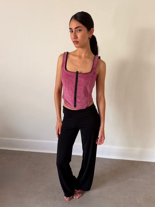 (permanent collection) prada fall winter 1999 suede corset