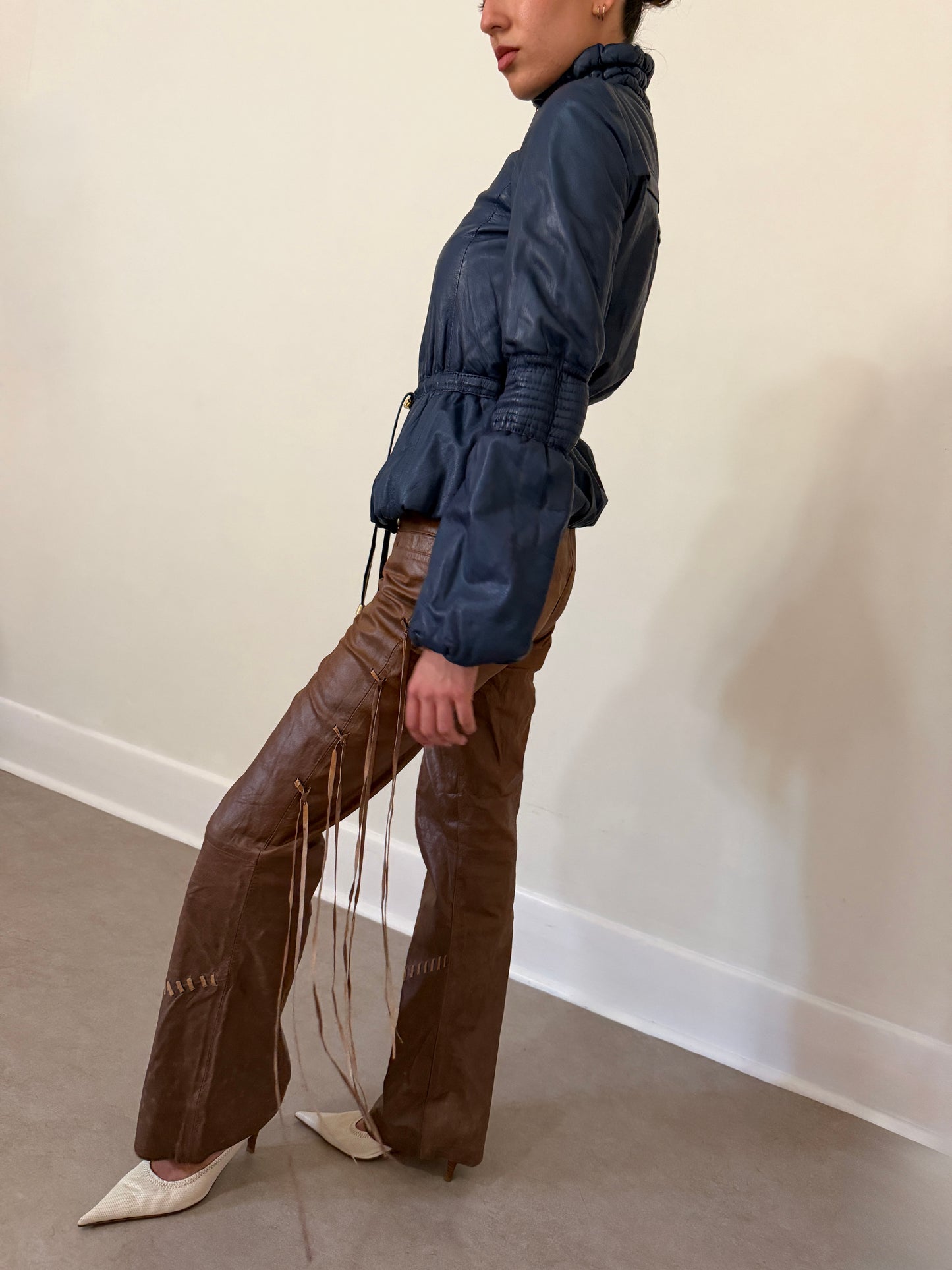 vintage brown leather pants