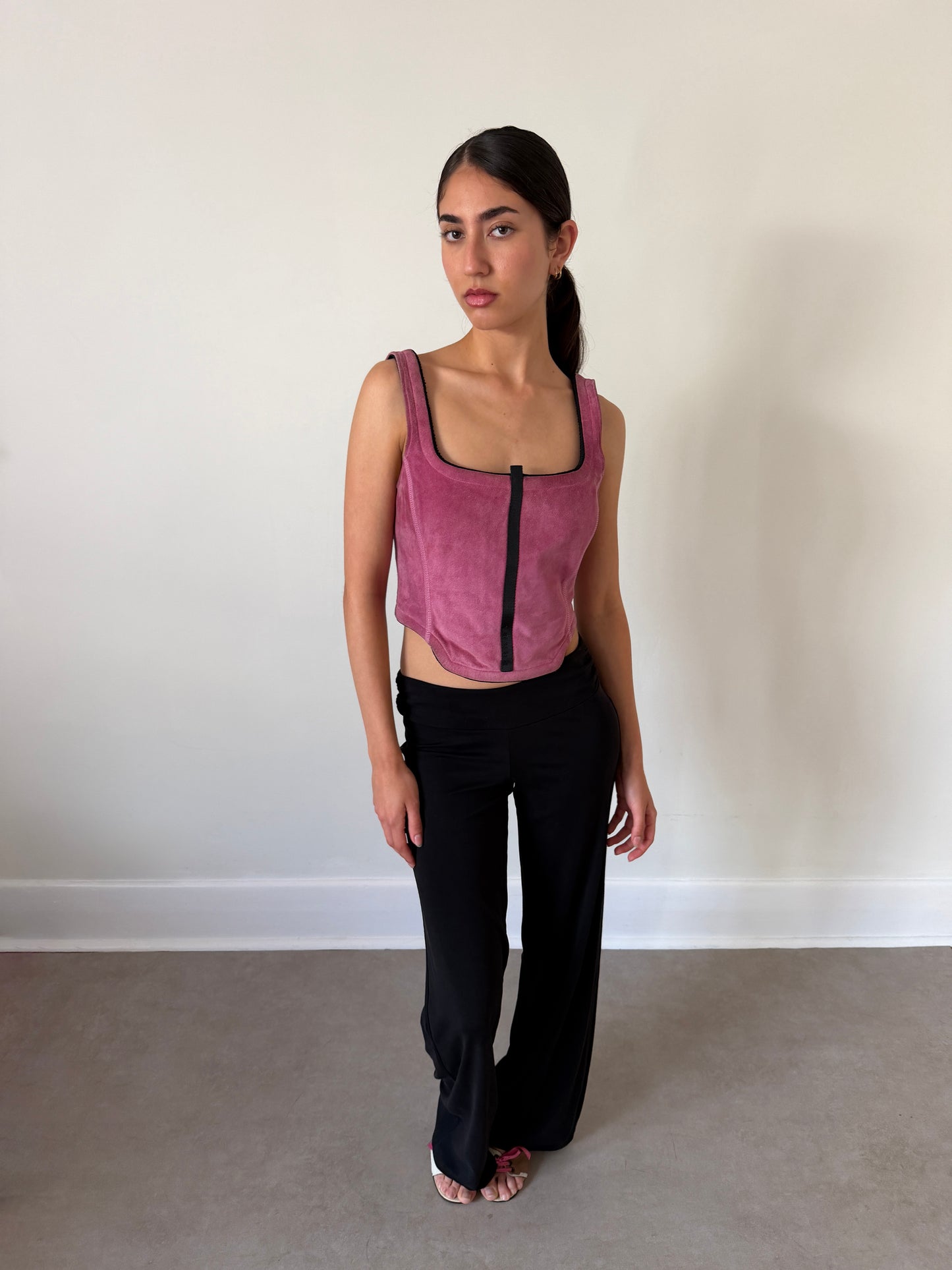 (permanent collection) prada fall winter 1999 suede corset