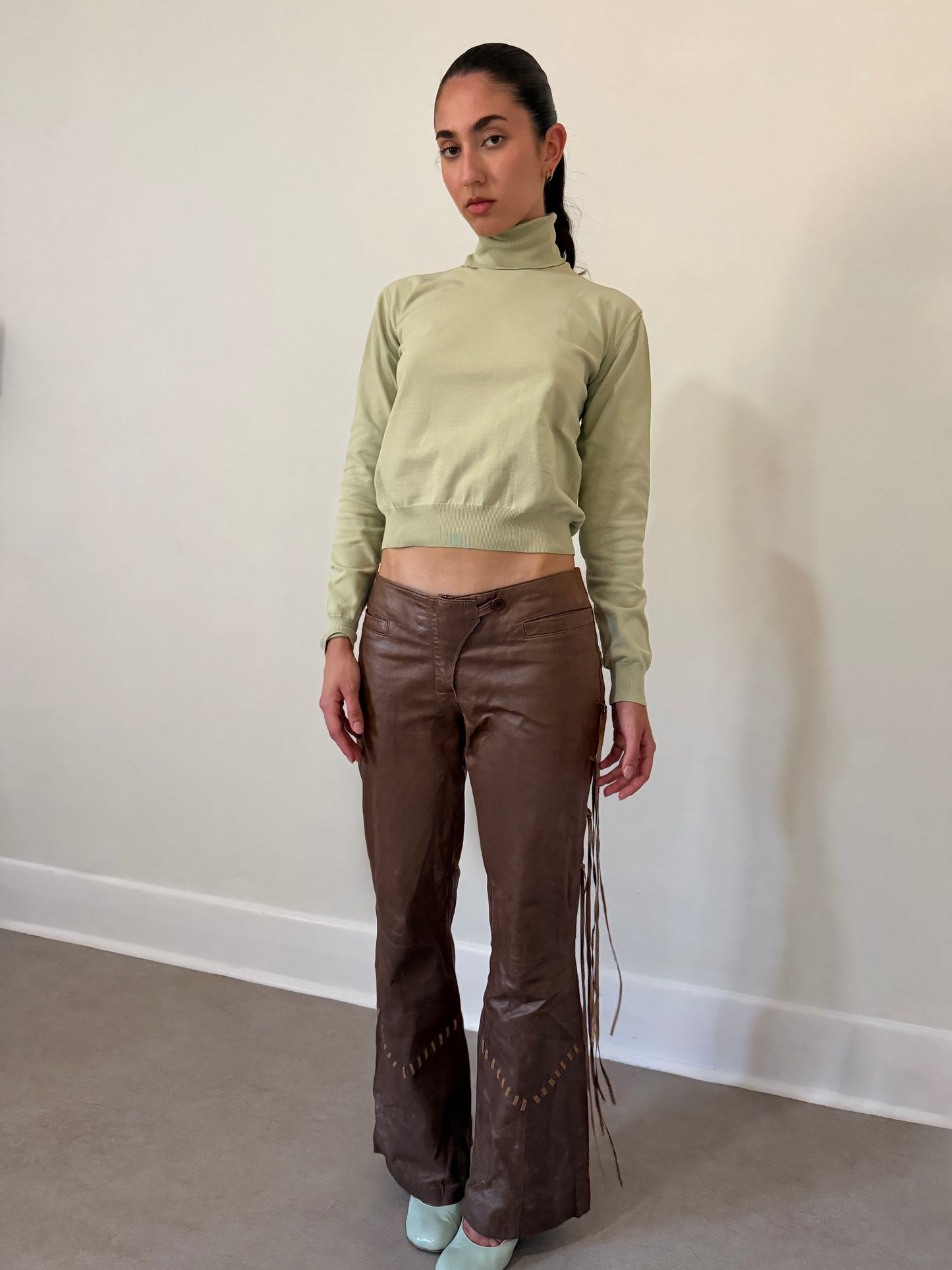 vintage brown leather pants