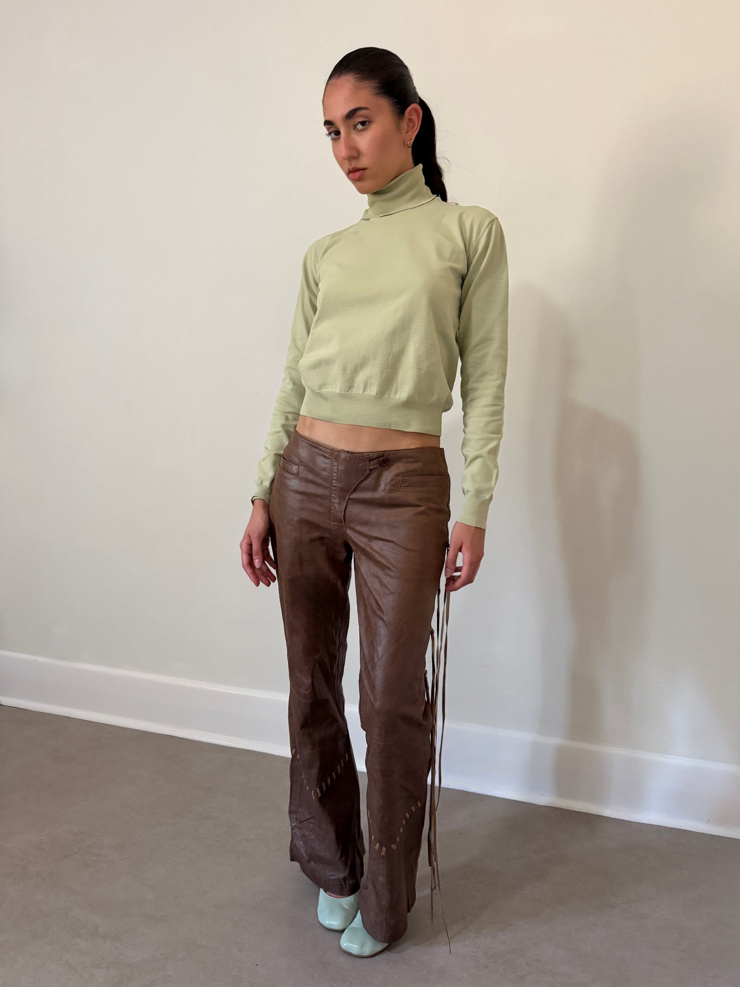 miu miu spring 2000 pistachio turtle neck top