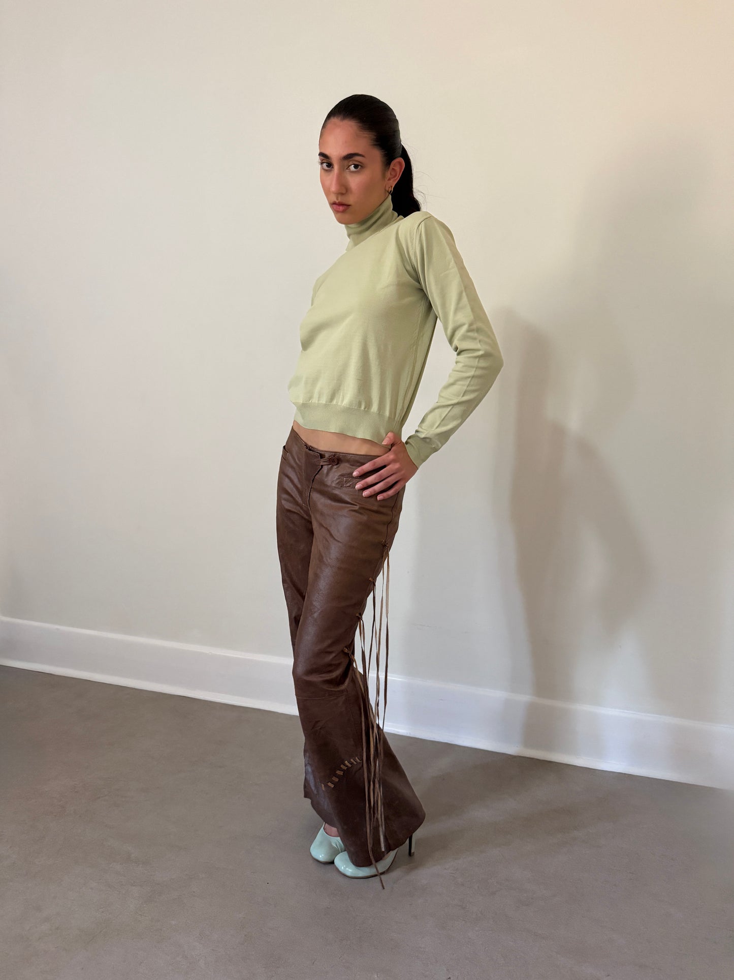 vintage brown leather pants