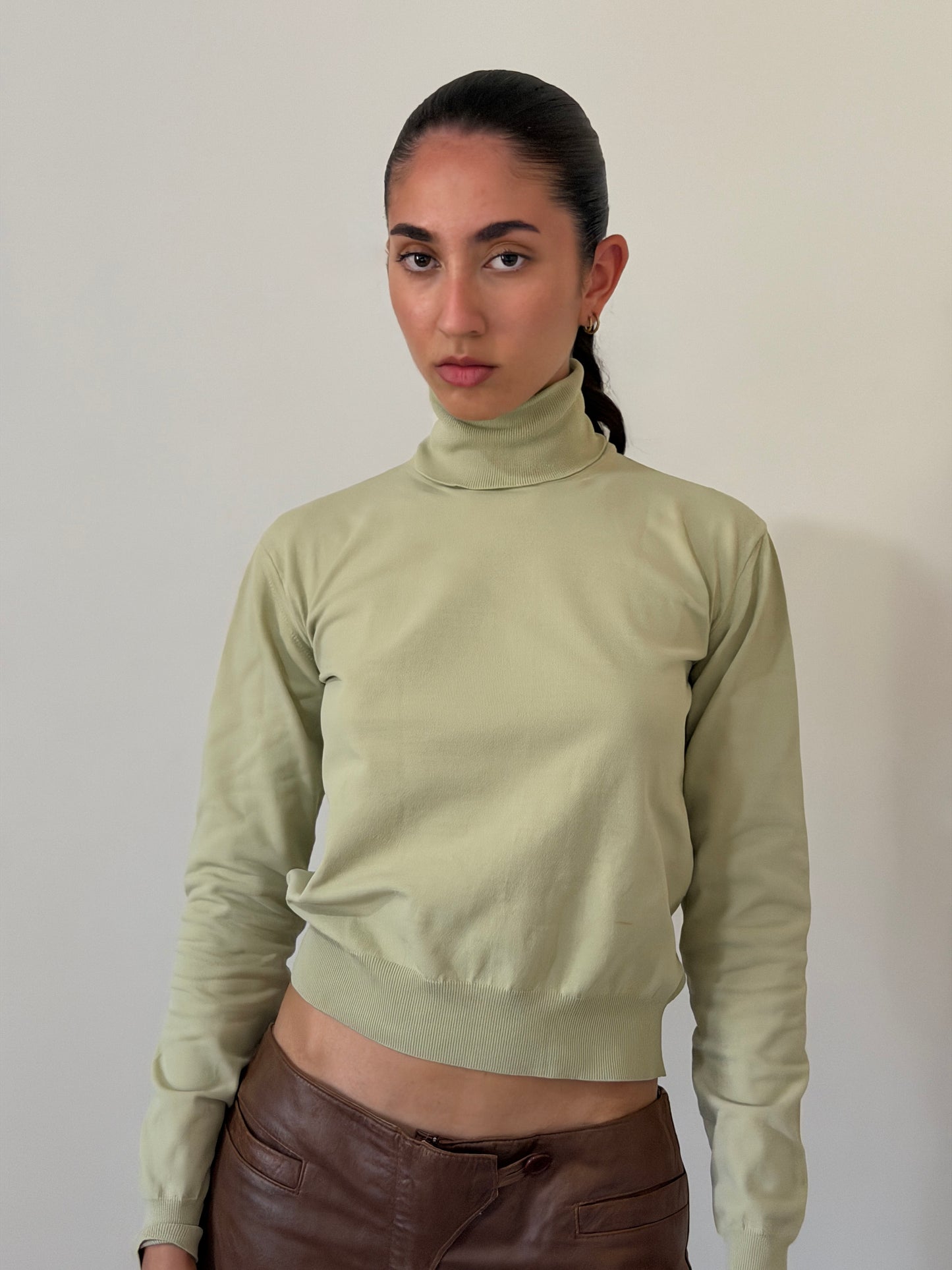 miu miu spring 2000 pistachio turtle neck top