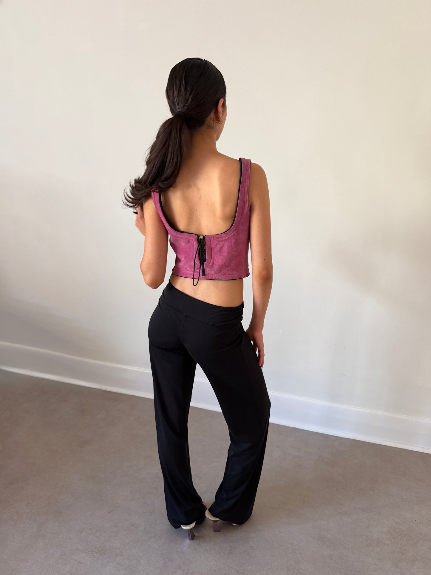 (permanent collection) prada fall winter 1999 suede corset