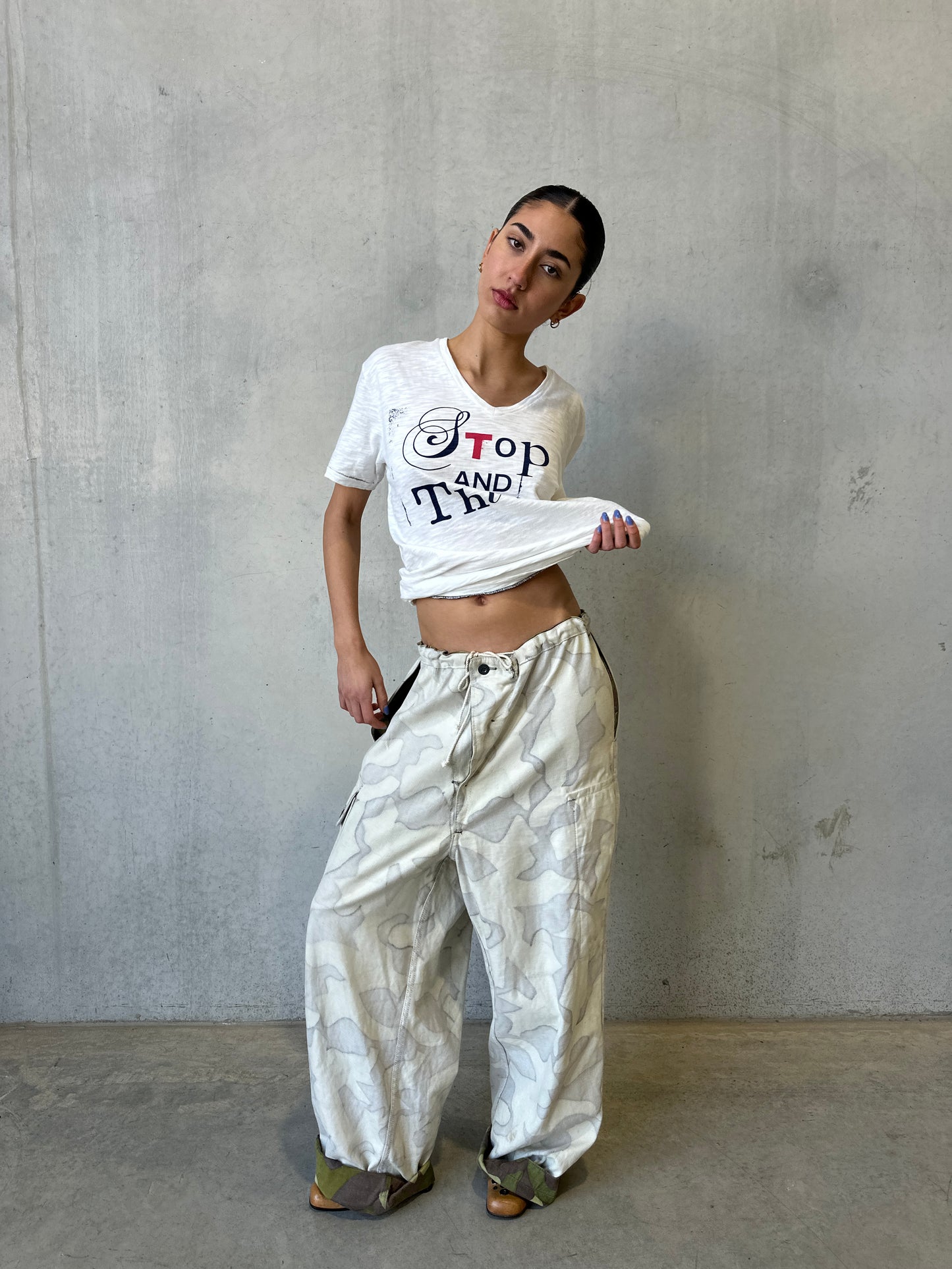 (rare) katharine hamnett white stop and think t-shirt