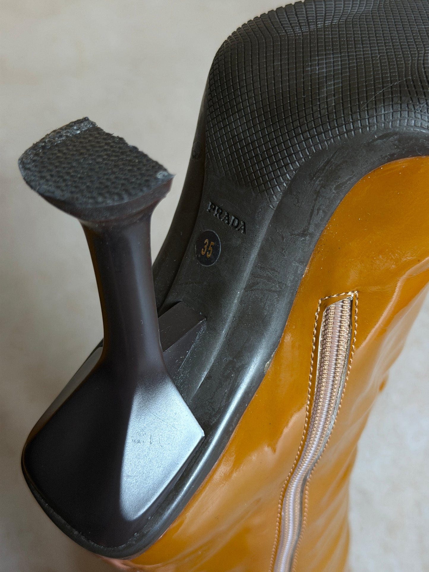 prada fw 1999 brown long boots