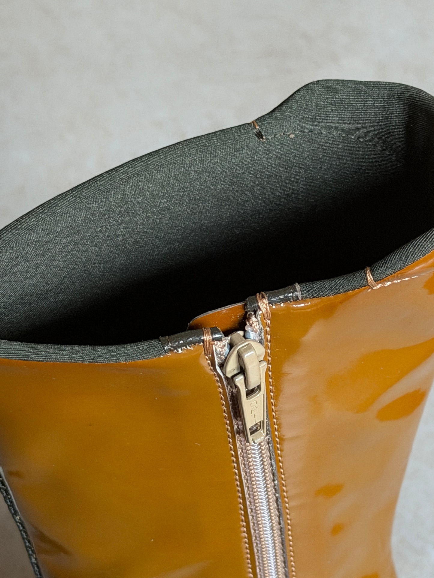 prada fw 1999 brown long boots