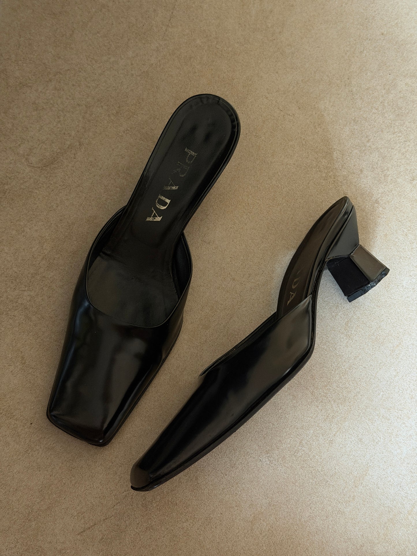 prada spring summer 1999 leather mules