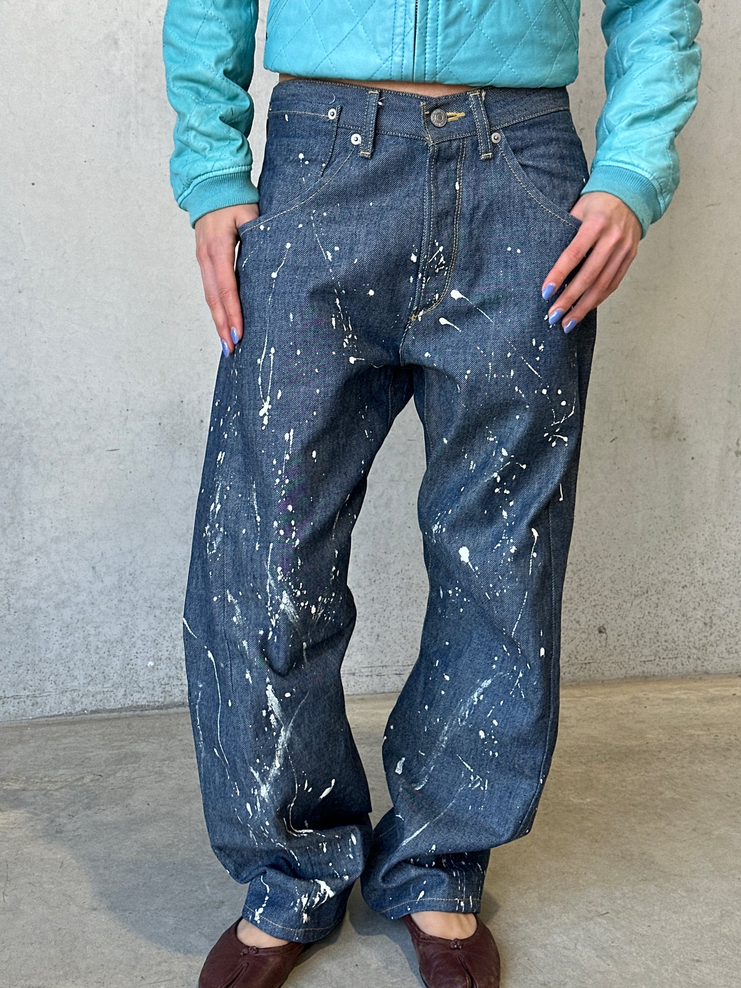(rare) levi's jeans painted indigo denim
