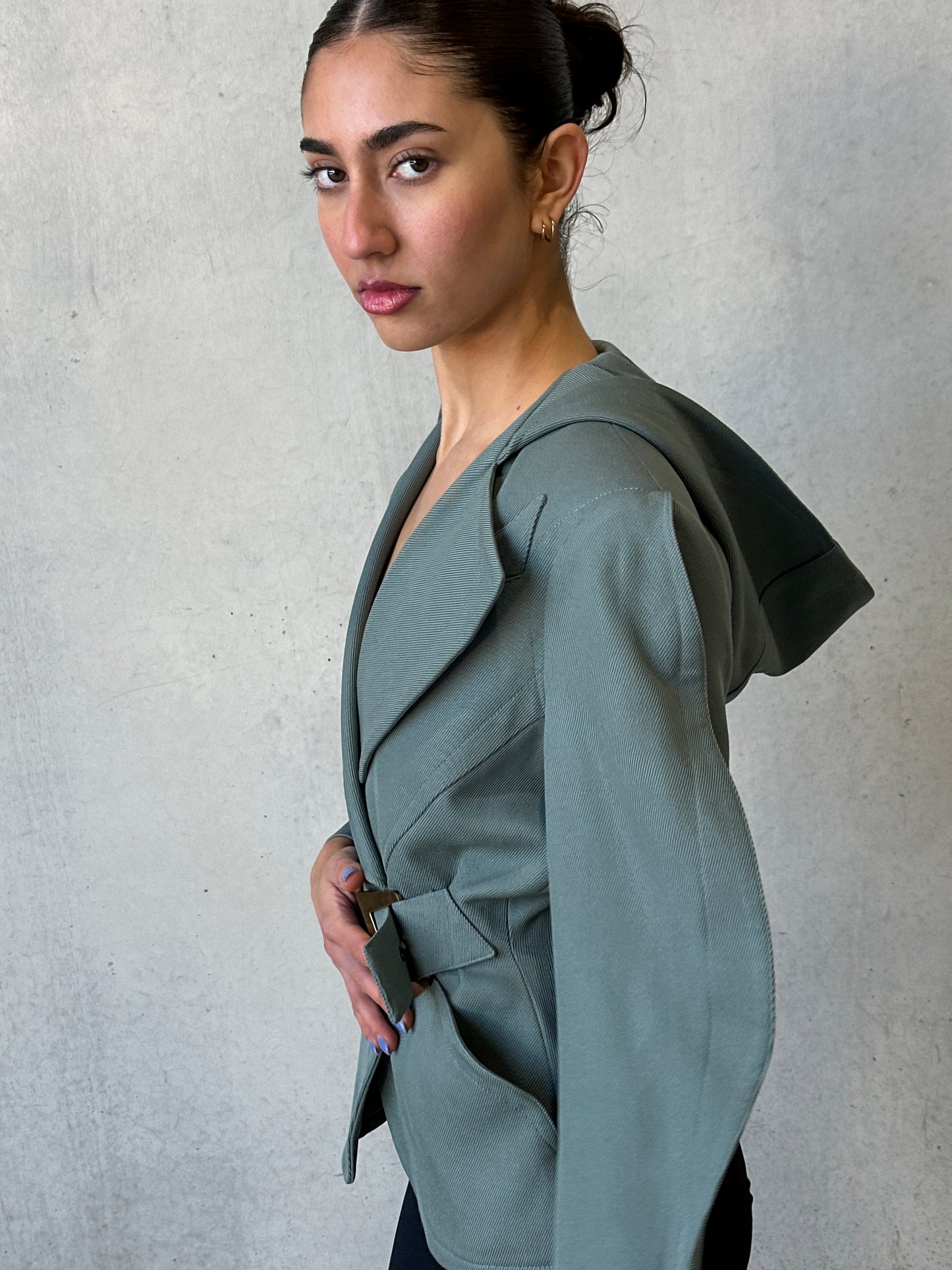 (rare) thierry mugler 80s vintage wool twill hooded jacket
