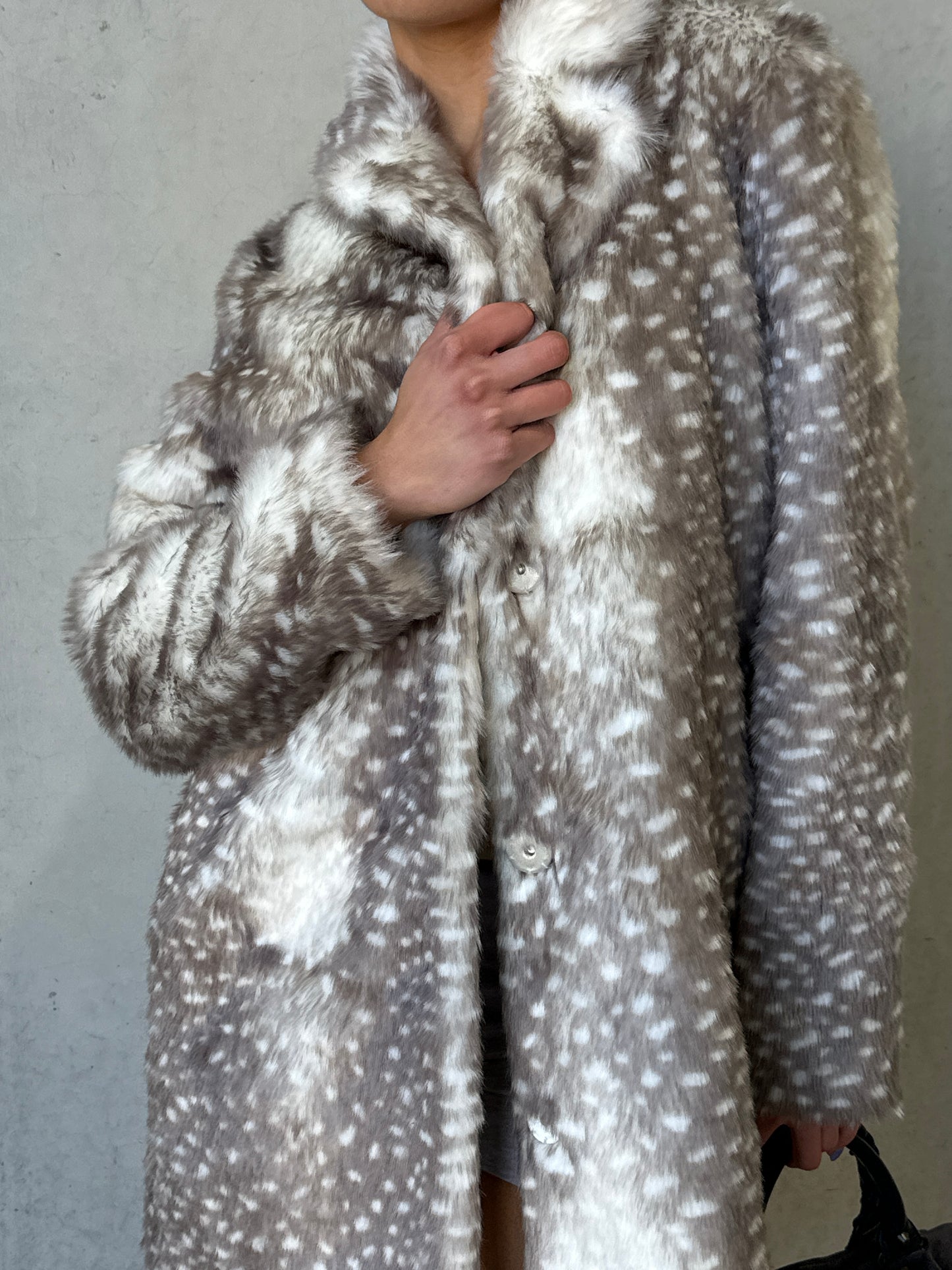 vintage faux fur bambi coat