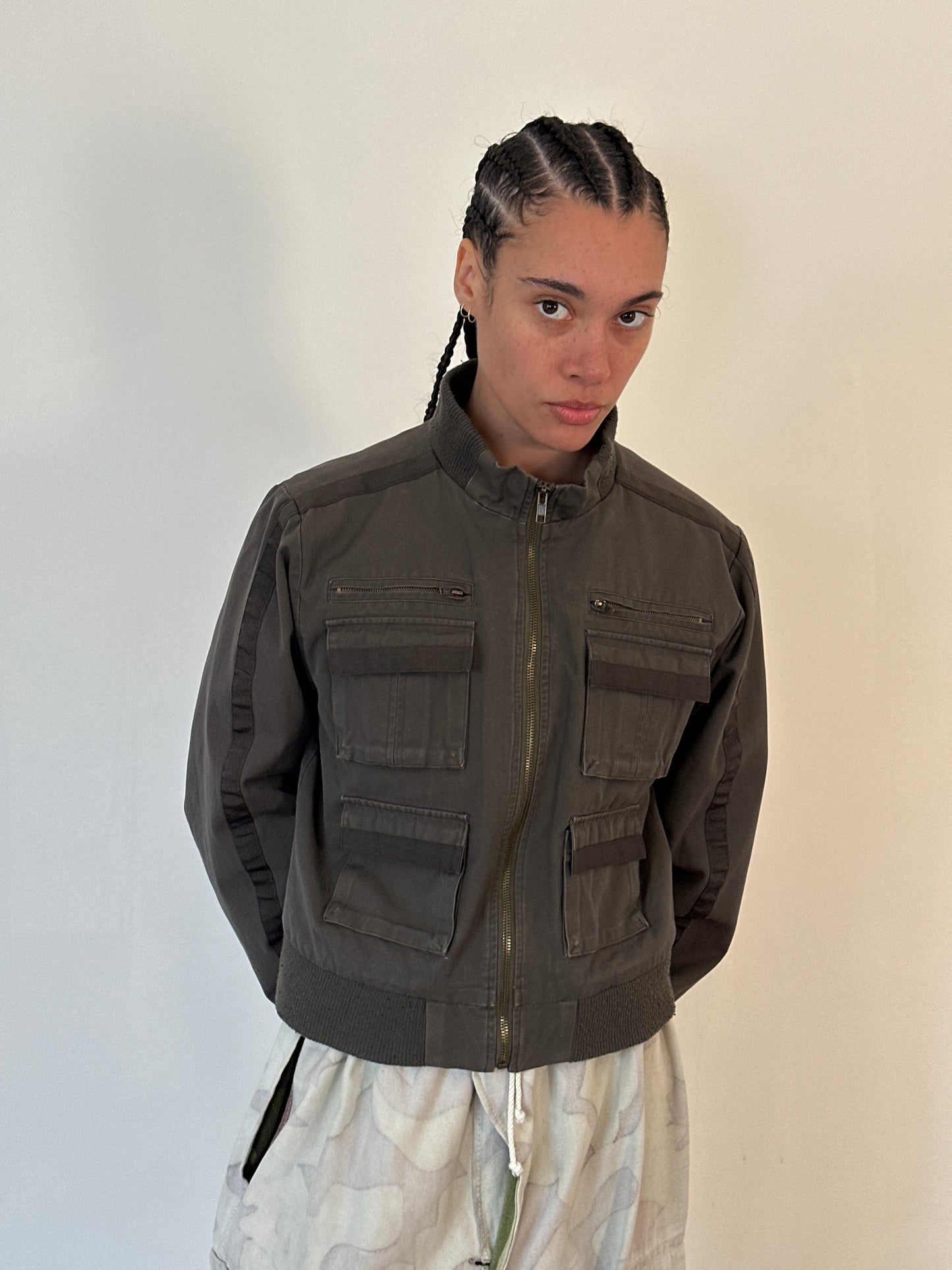 90s khaki cargo jacket