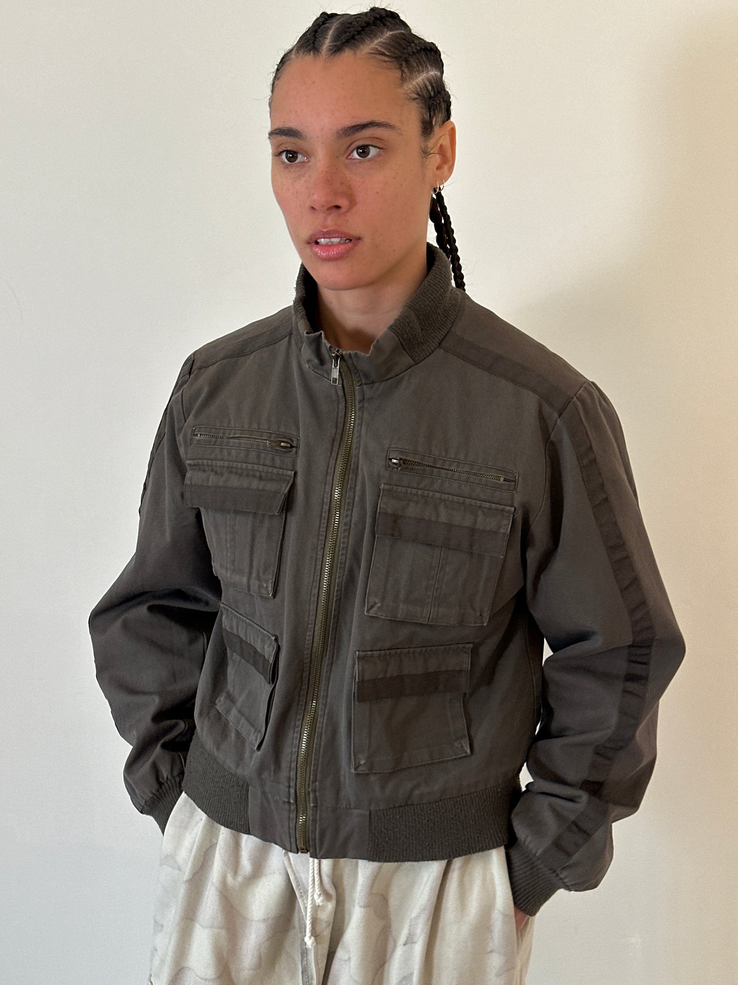90s khaki cargo jacket