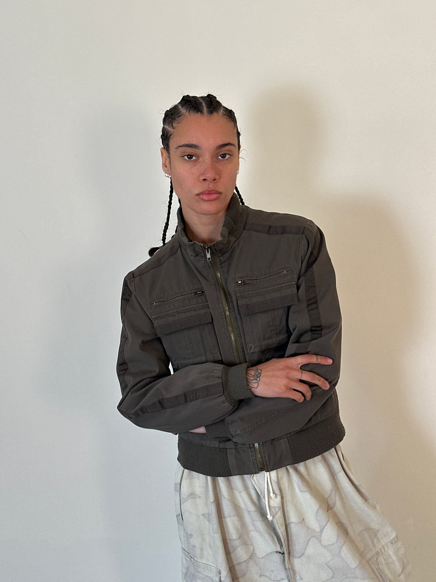 90s khaki cargo jacket
