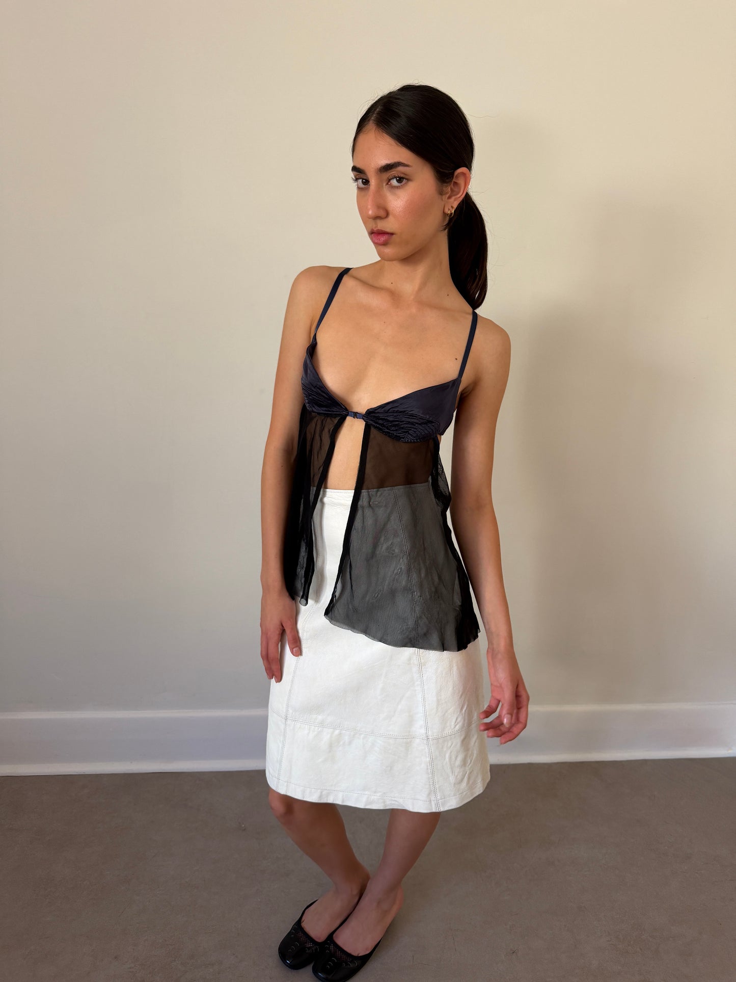 amaya arzuaga 90s leather skirt