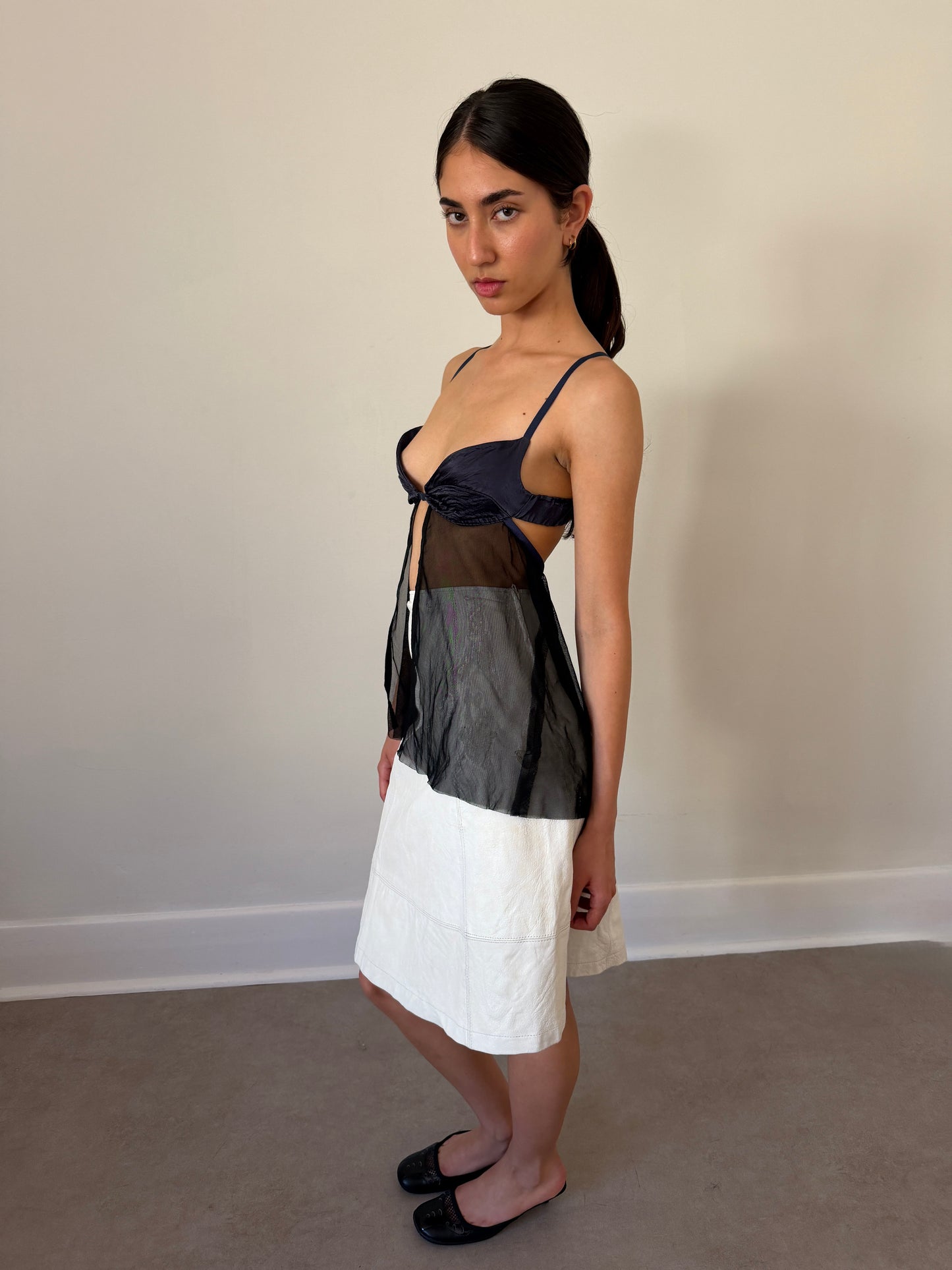 amaya arzuaga 90s leather skirt