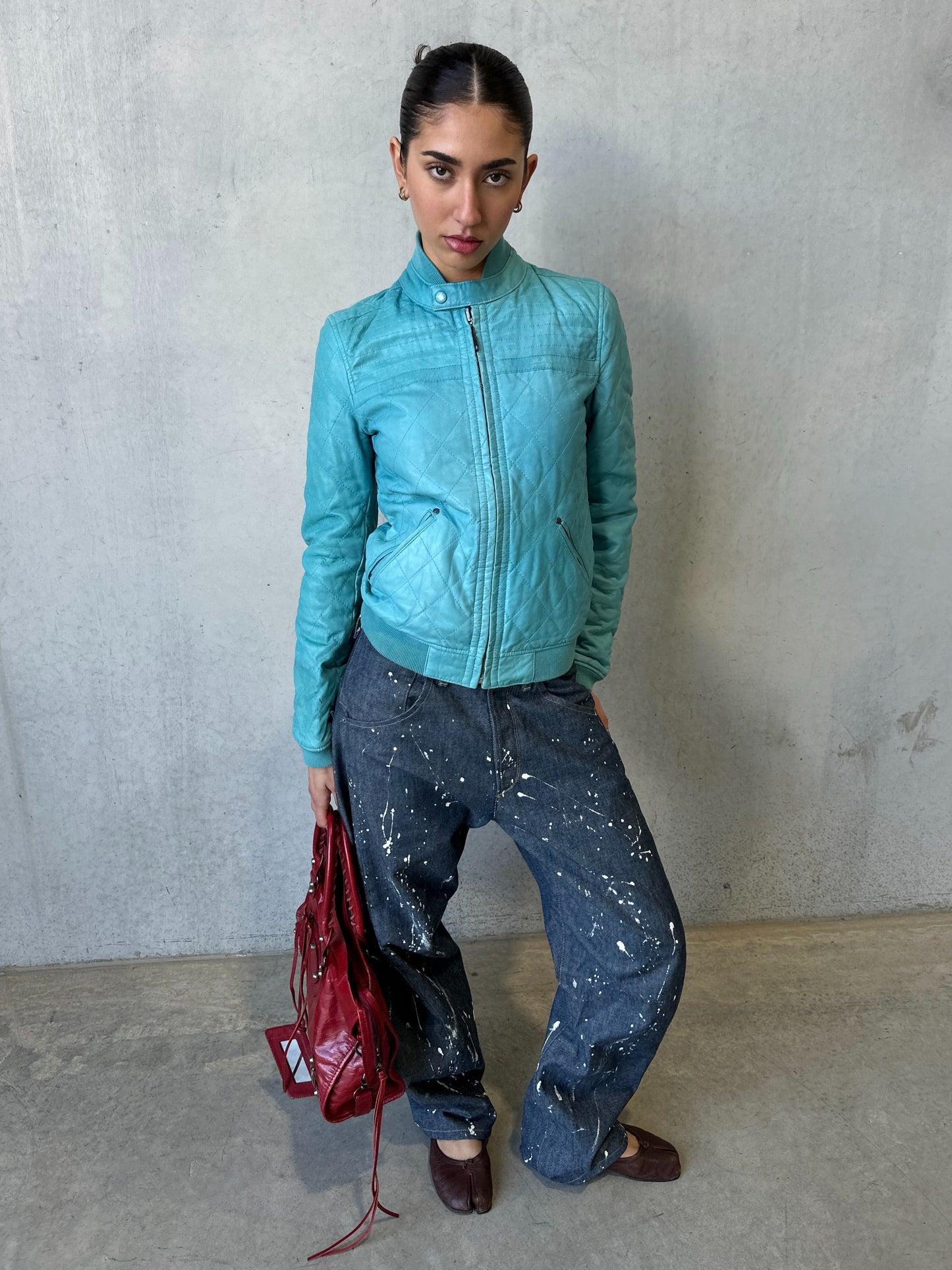 diesel emerald leather jacket