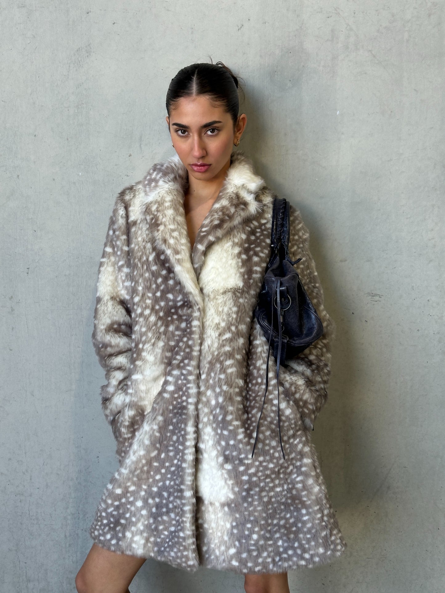 vintage faux fur bambi coat