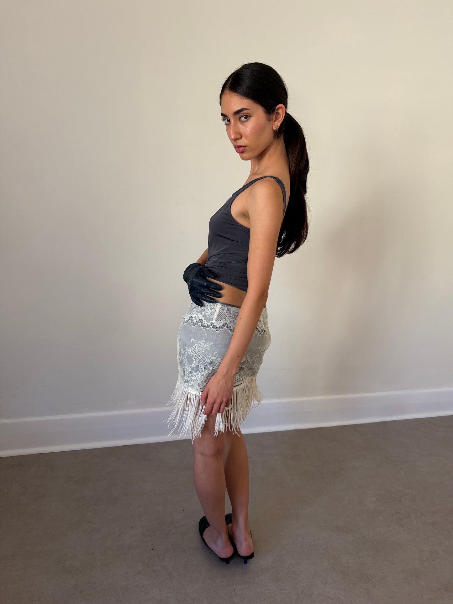 straggio vintage feather skirt
