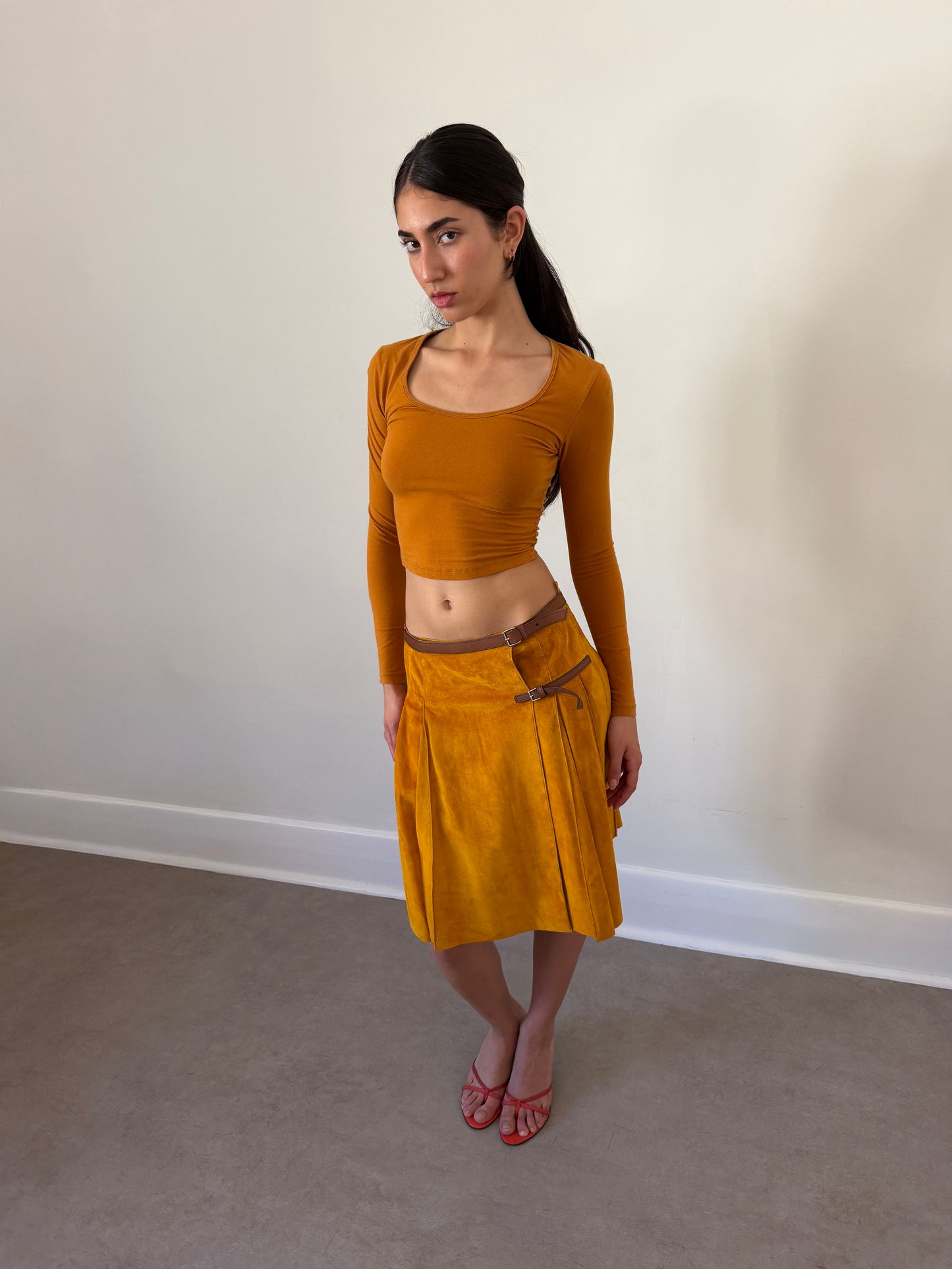 prada spring 2005 suede skirt