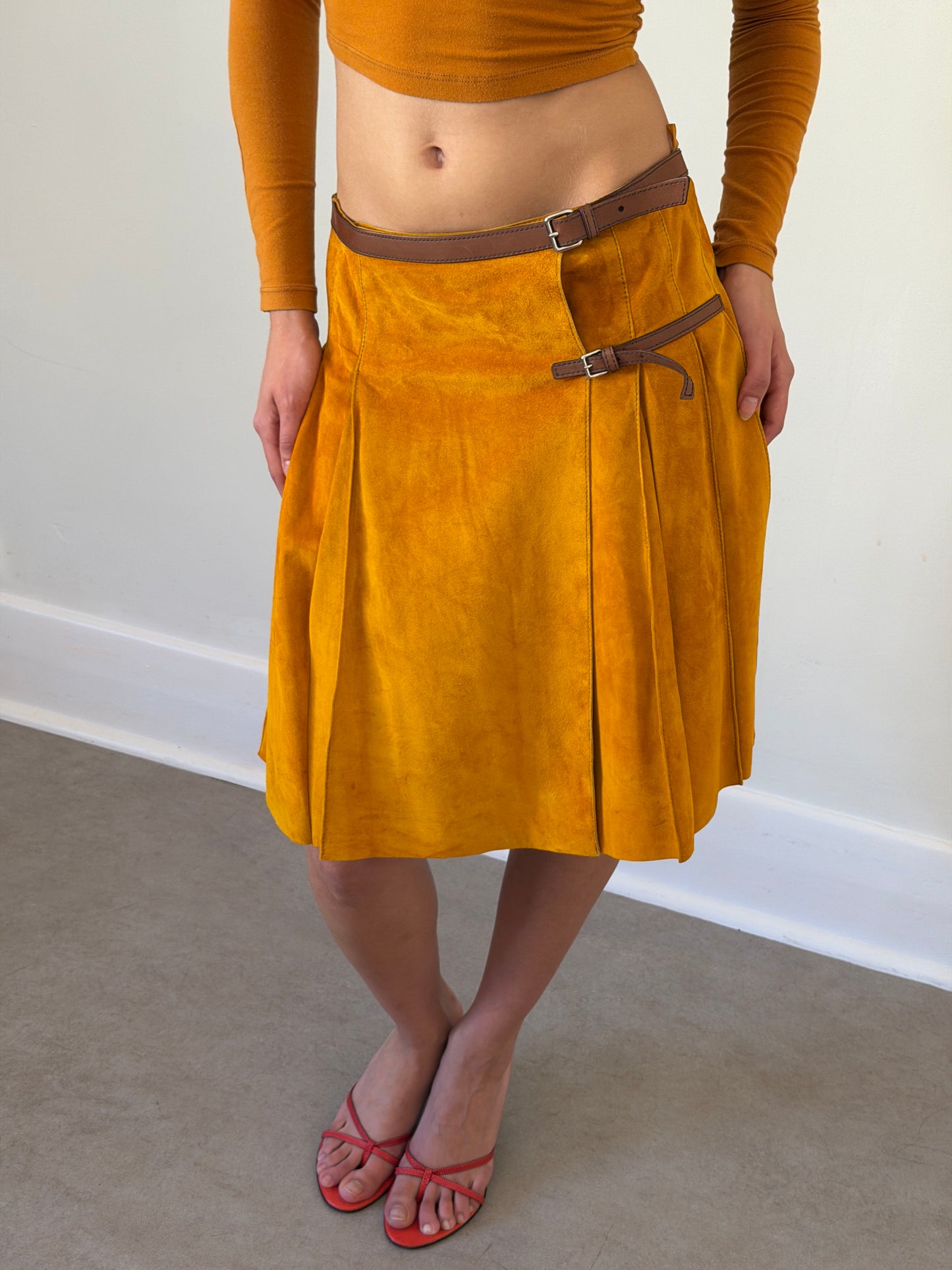 prada spring 2005 suede skirt
