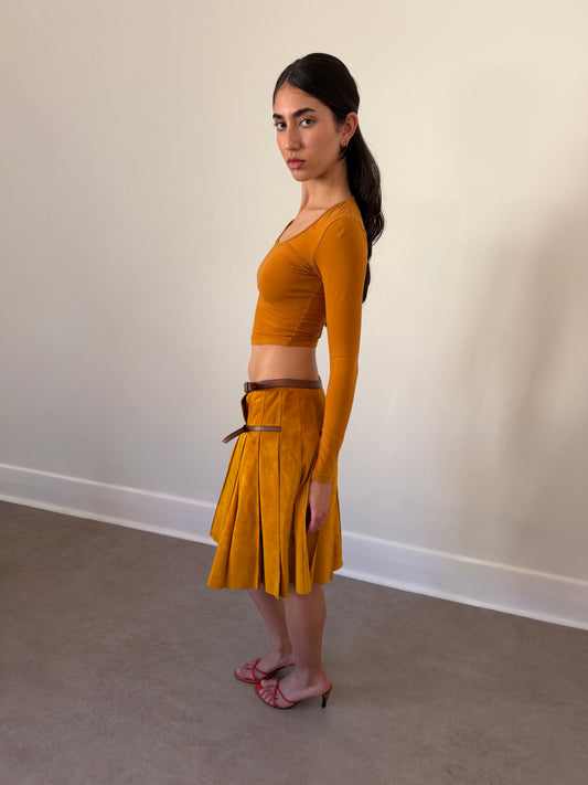 prada spring 2005 suede skirt