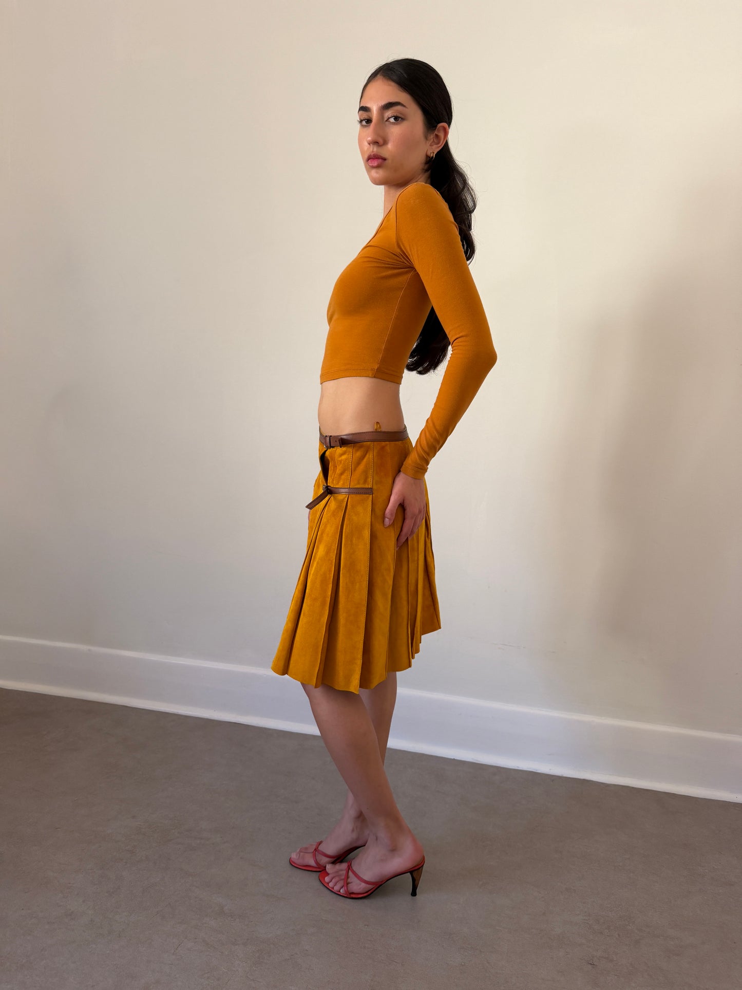prada spring 2005 suede skirt