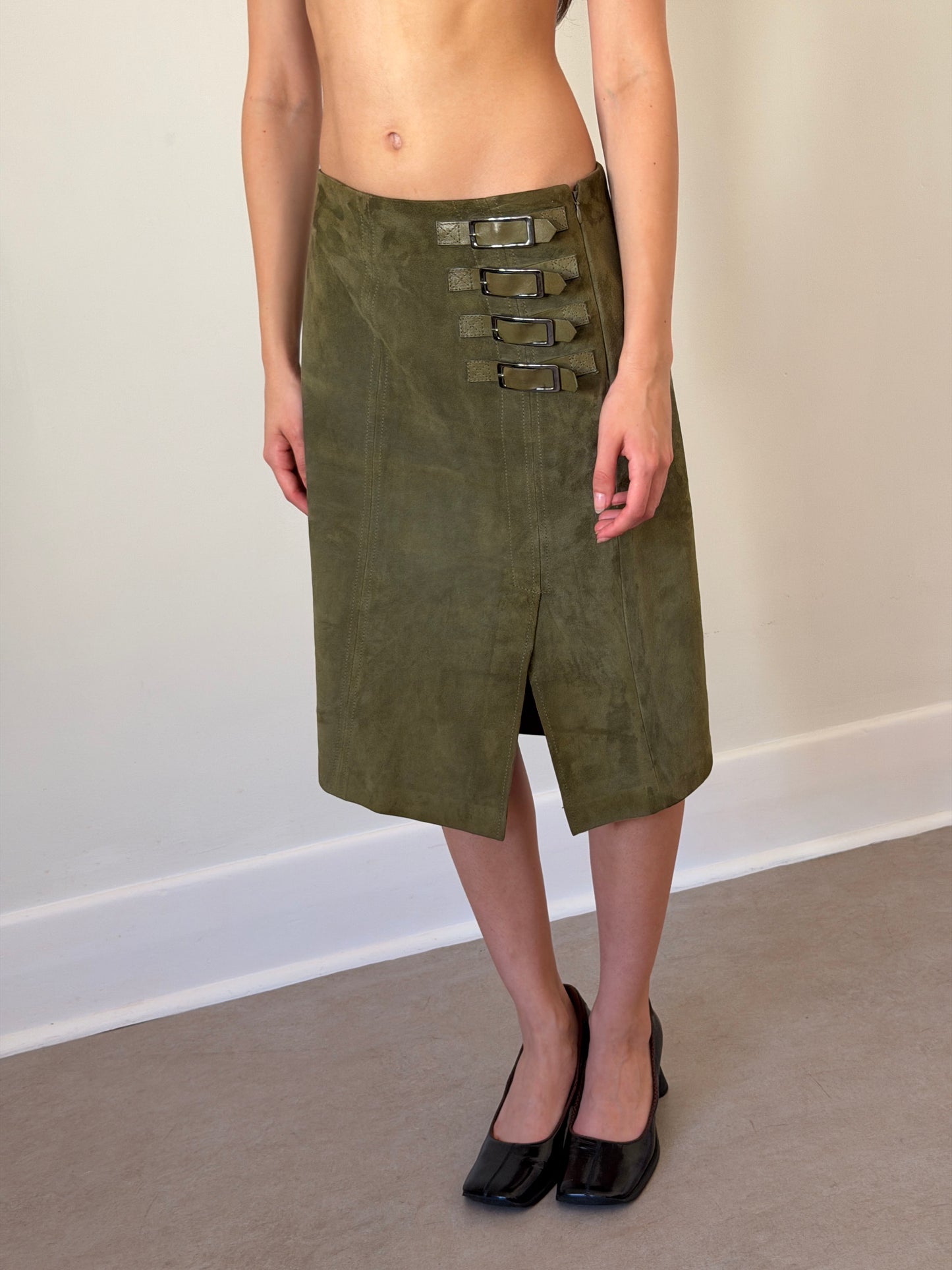 90s valentino suede skirt