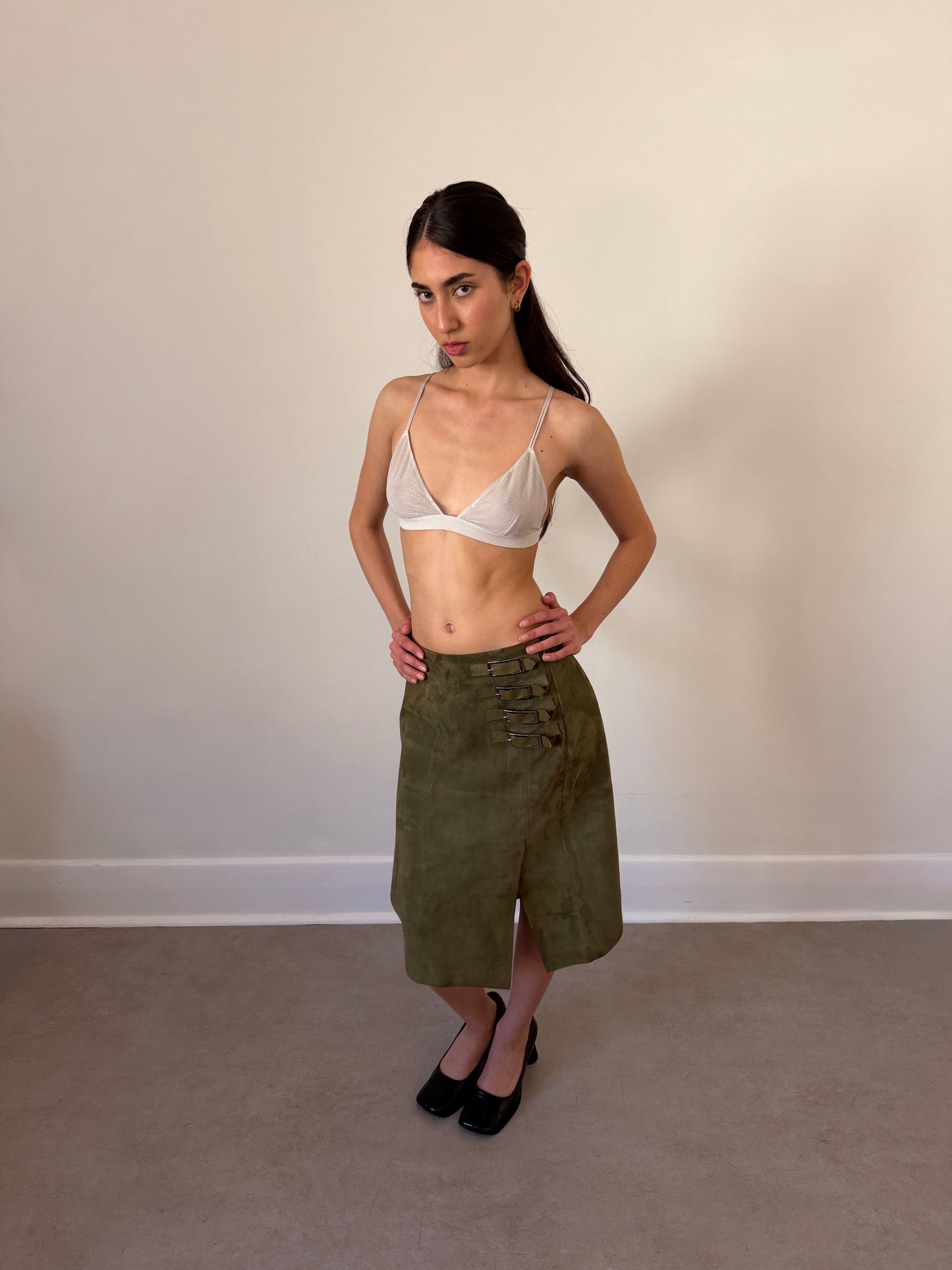 90s valentino suede skirt