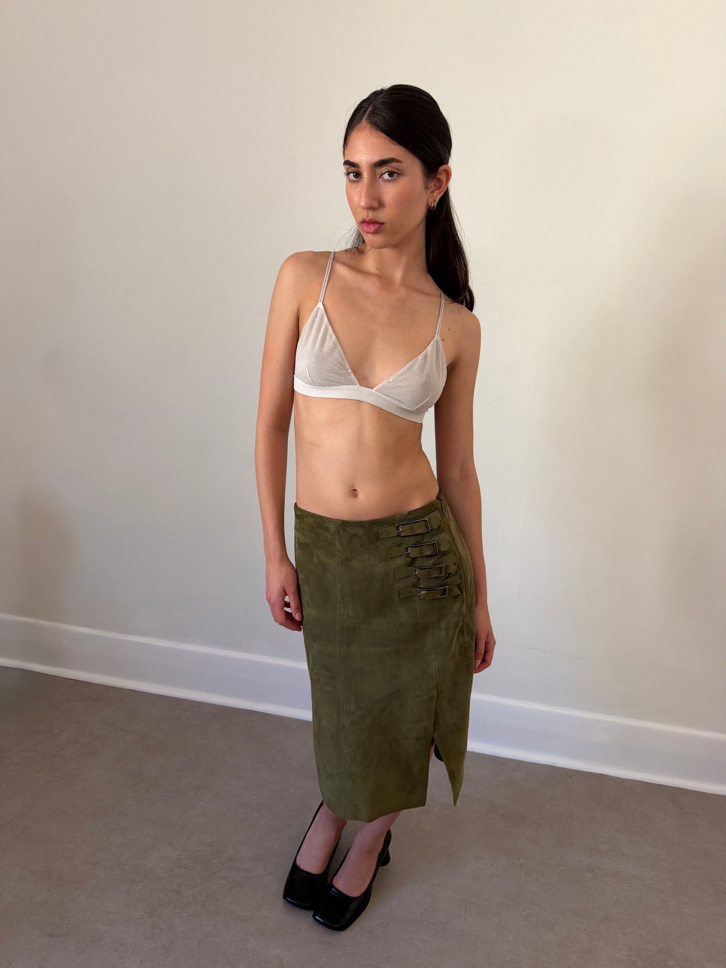 90s valentino suede skirt