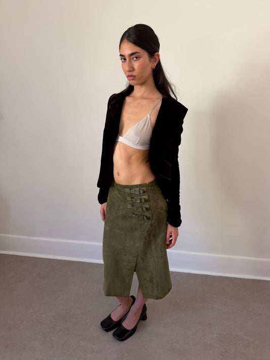 90s valentino suede skirt