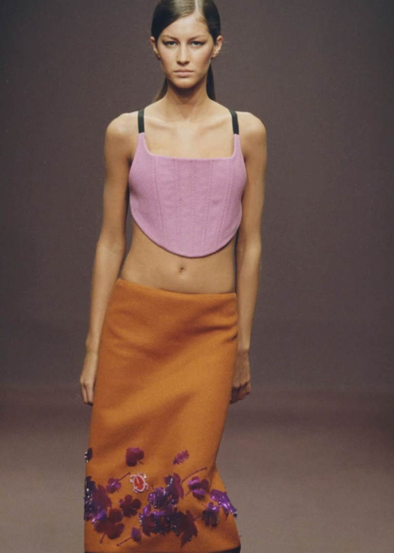 (permanent collection) prada fall winter 1999 suede corset