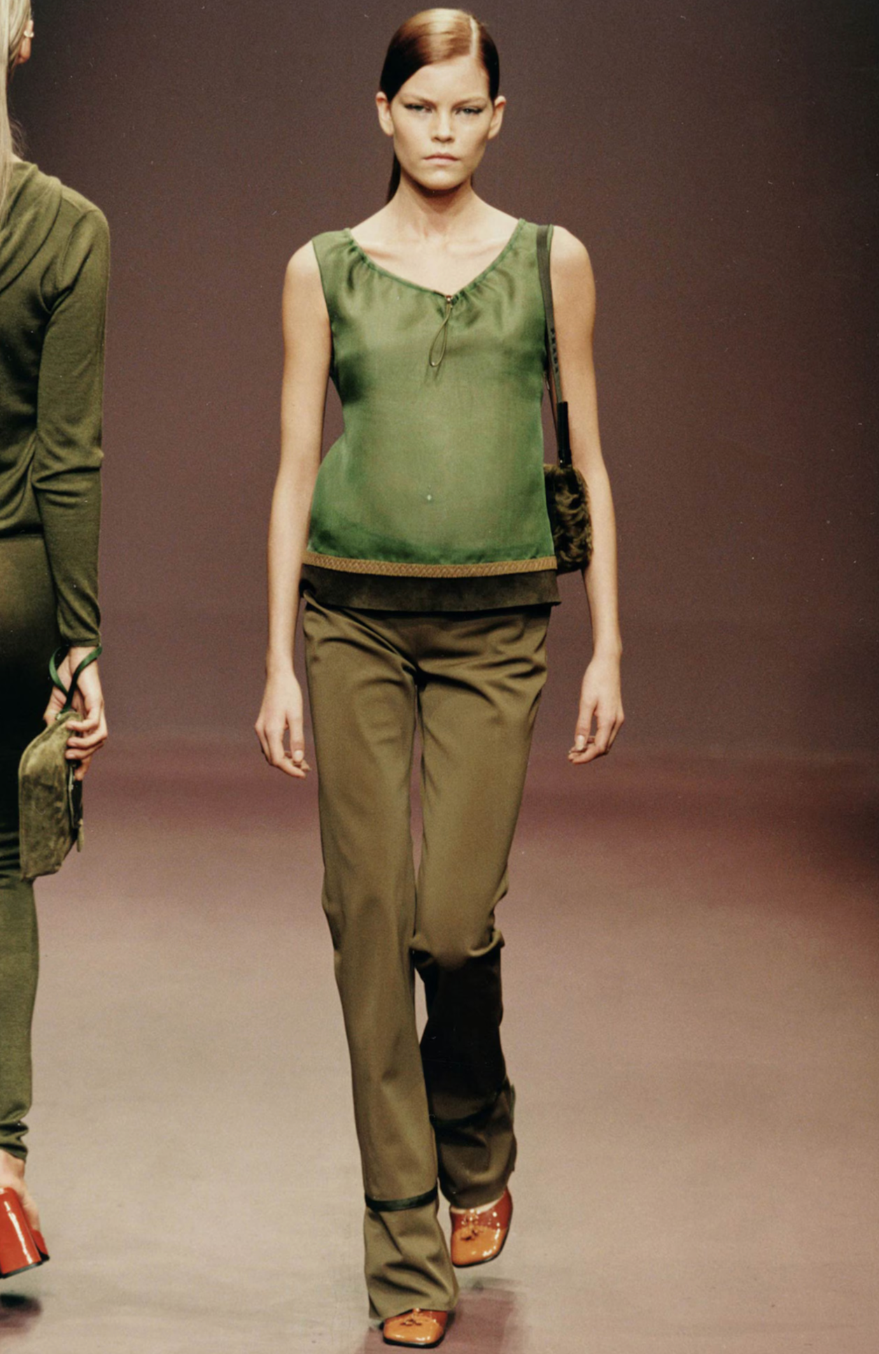 prada fall winter 1999 leaf appliqué runway heels