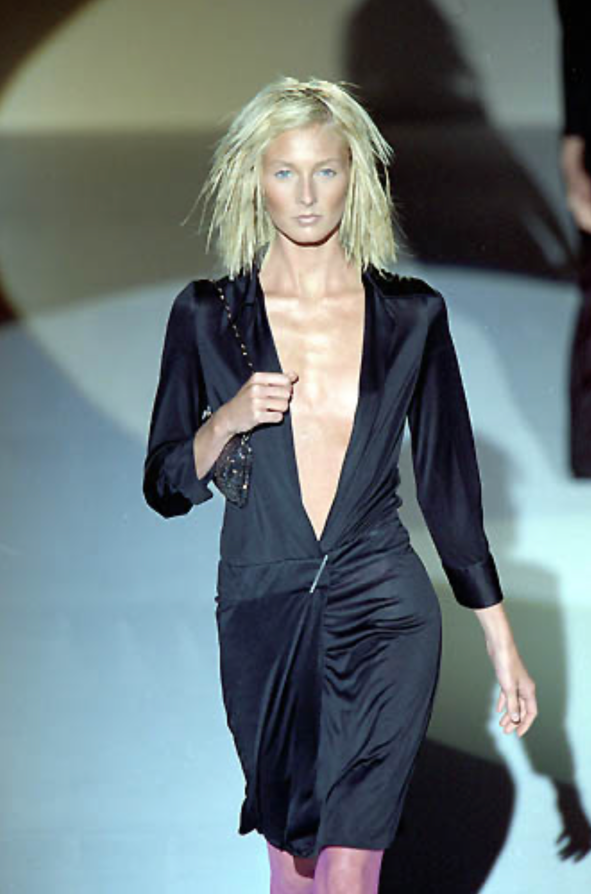 (reserved) gucci spring summer 2000 pink draped dress
