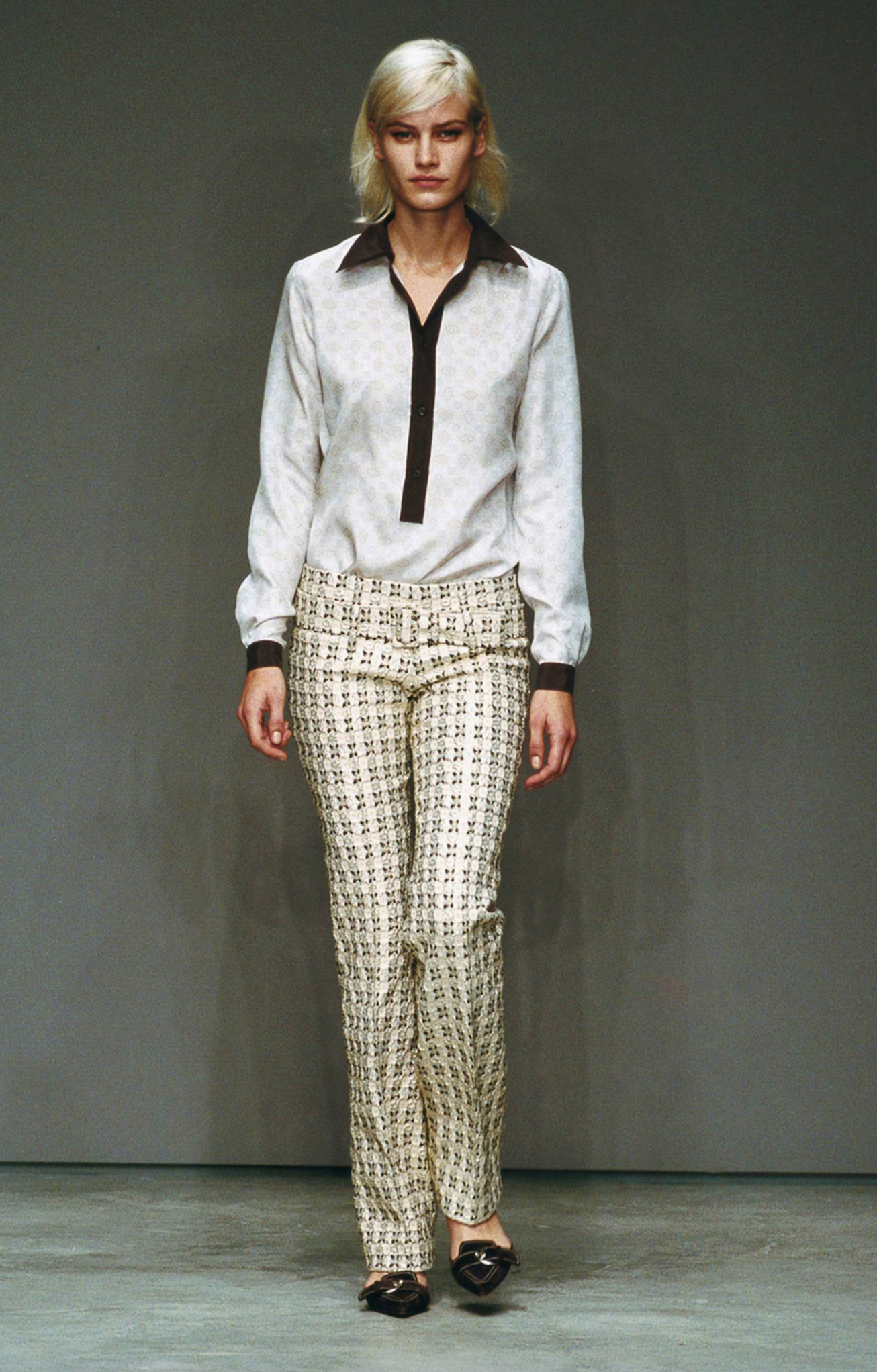 prada spring 2002 lamé jacquard trousers