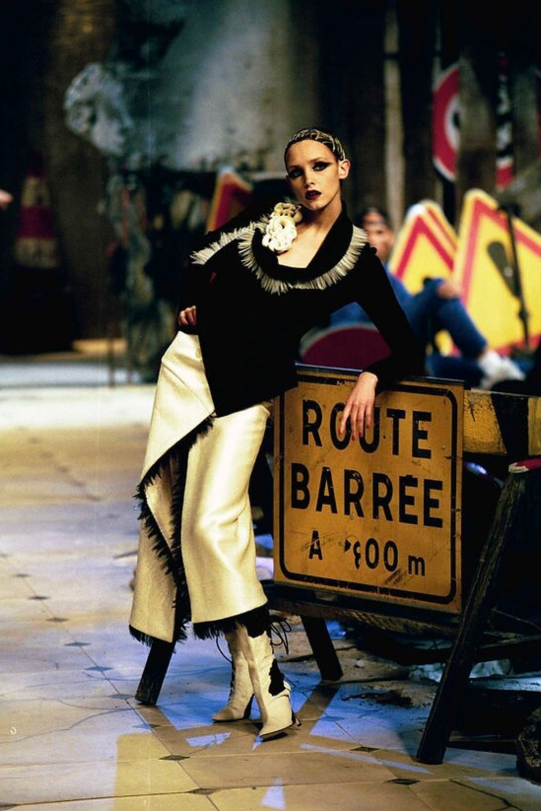 (rare) john galliano fall 1999 runway black feathered jacket