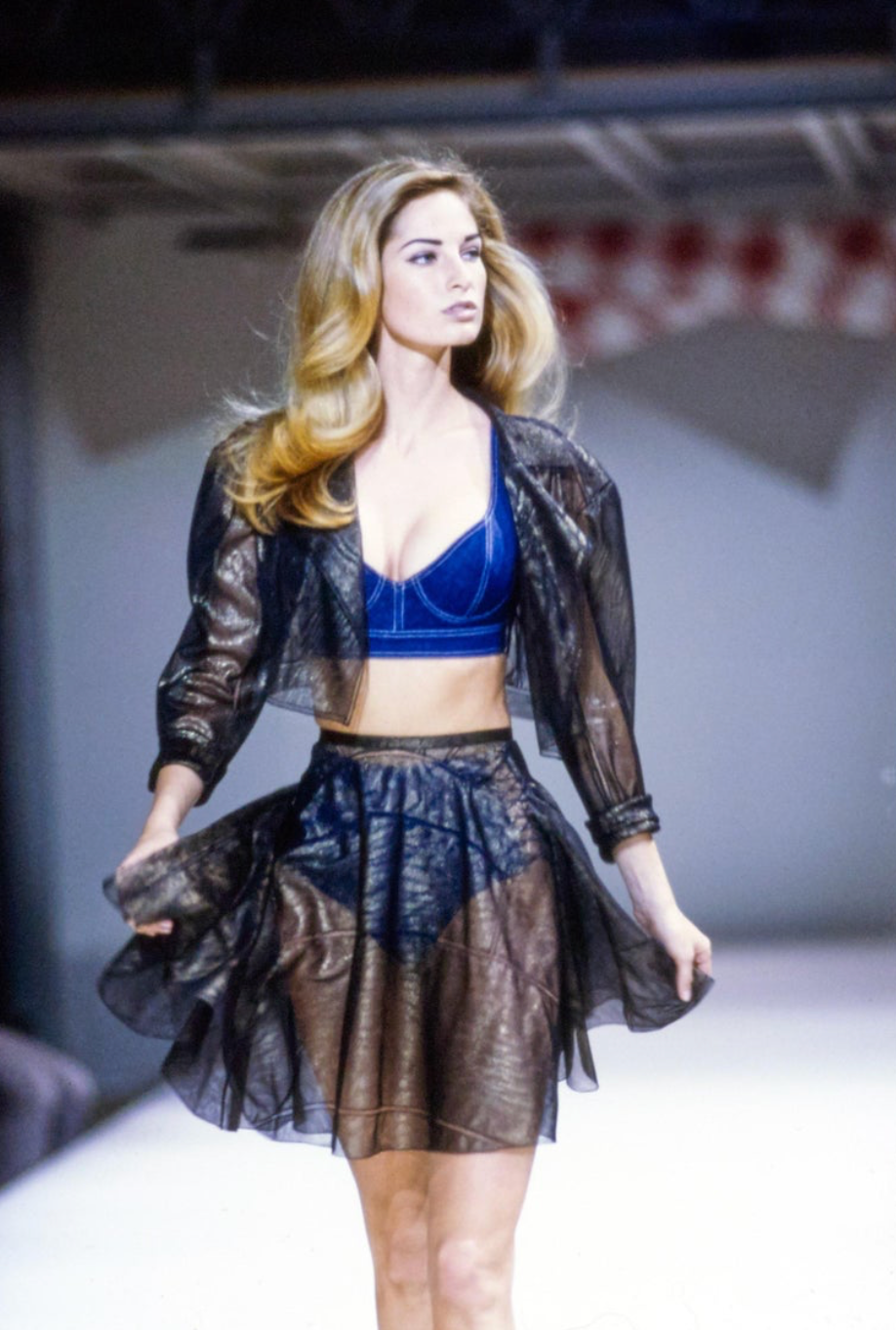 (reserved) alaïa spring 1991 runway denim bustier