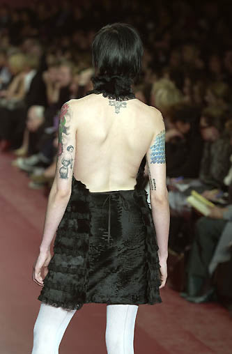 fendi fall 2001 by karl lagerfeld open back dress (olive)