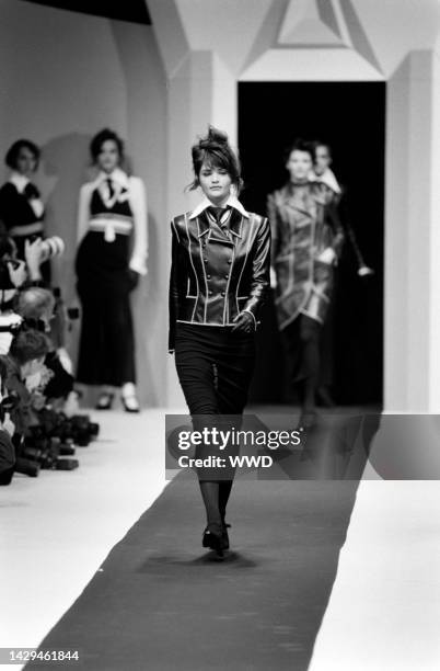 (rare) karl lagerfeld fall winter 1992 runway whipstitch leather jacket