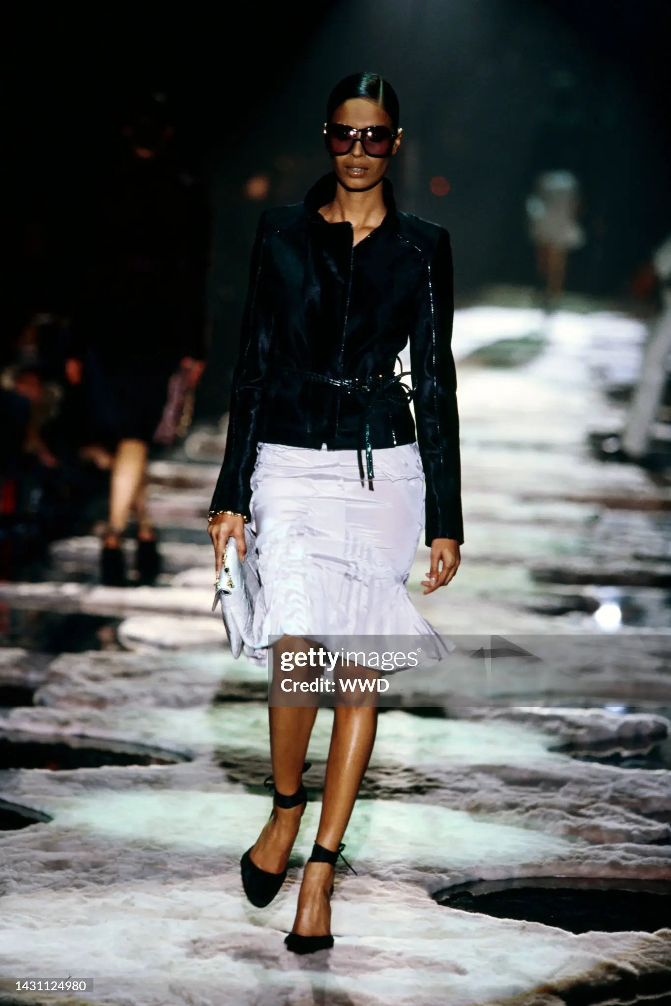 (rare) gucci fall 2004 leather strap velour jacket