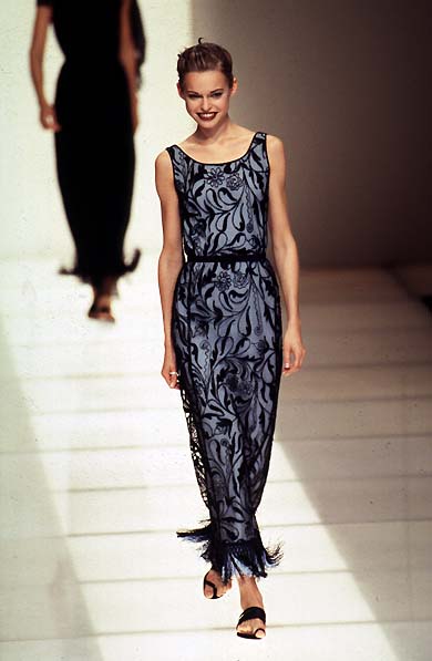 (rare) emporio armani spring 1997 runway embroidered gown